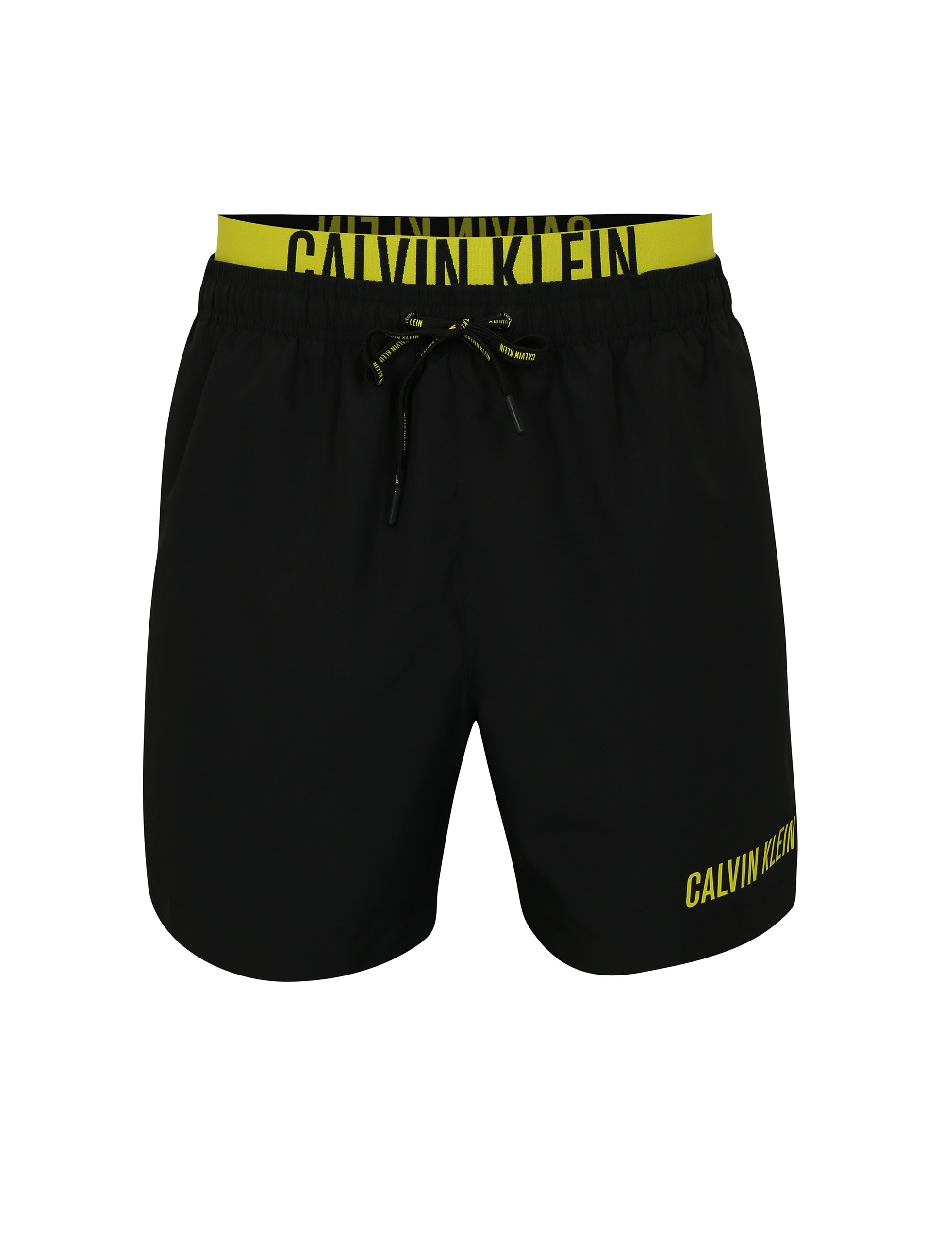 Černé pánské plavky s gumou v pase Calvin Klein