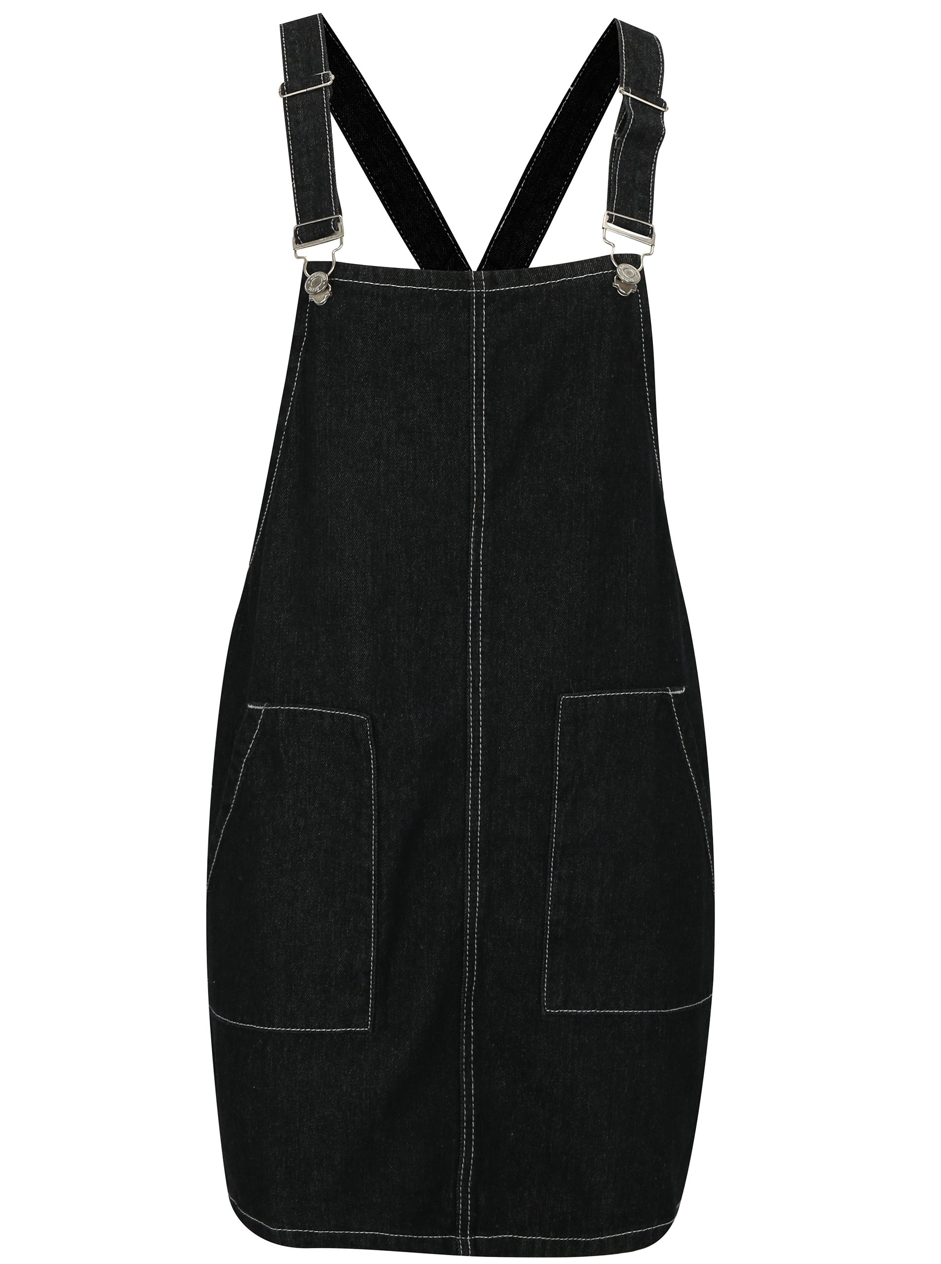 Černé džínové šaty s laclem MISSGUIDED