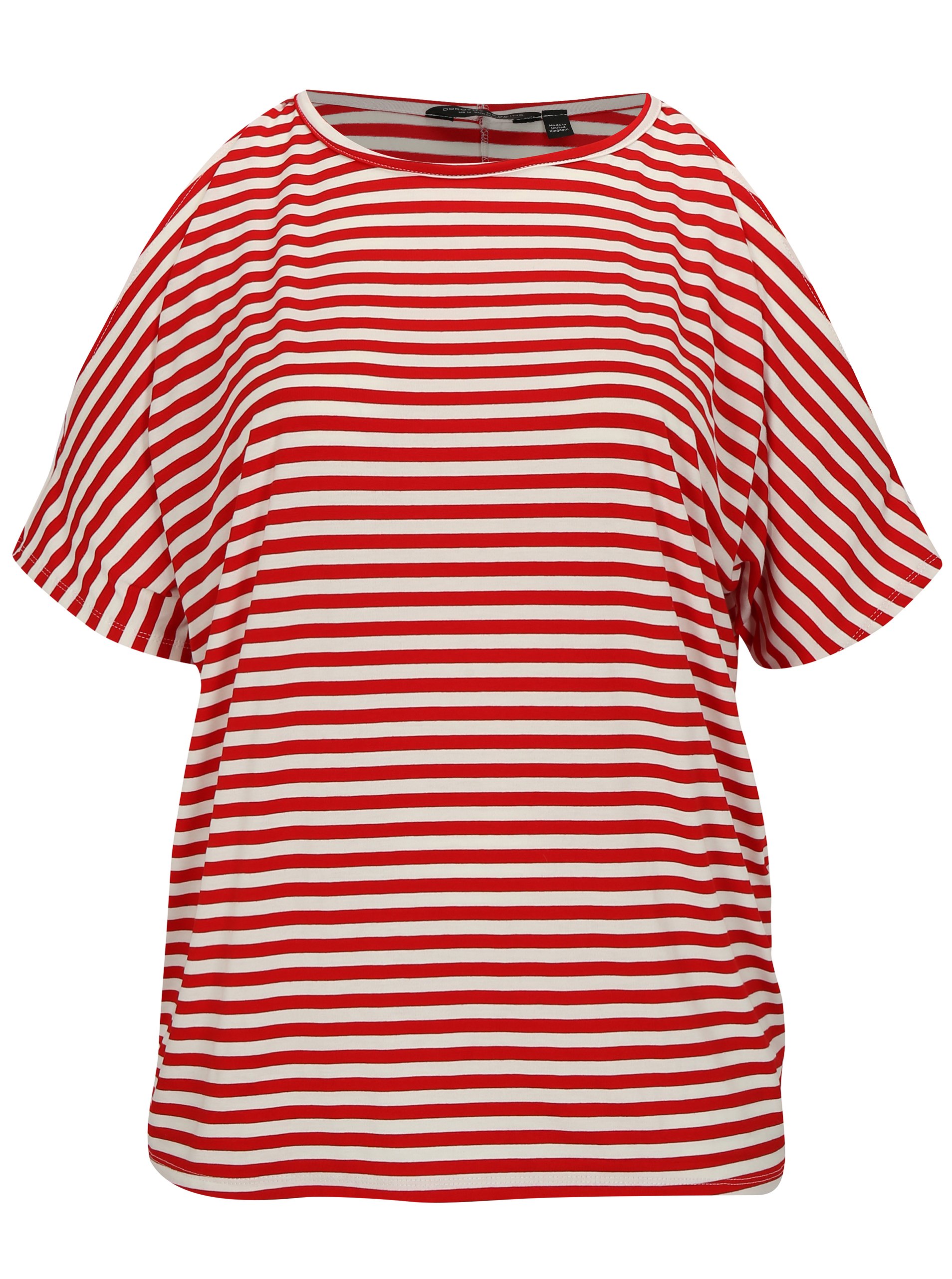 Červené pruhované tričko Dorothy Perkins Curve