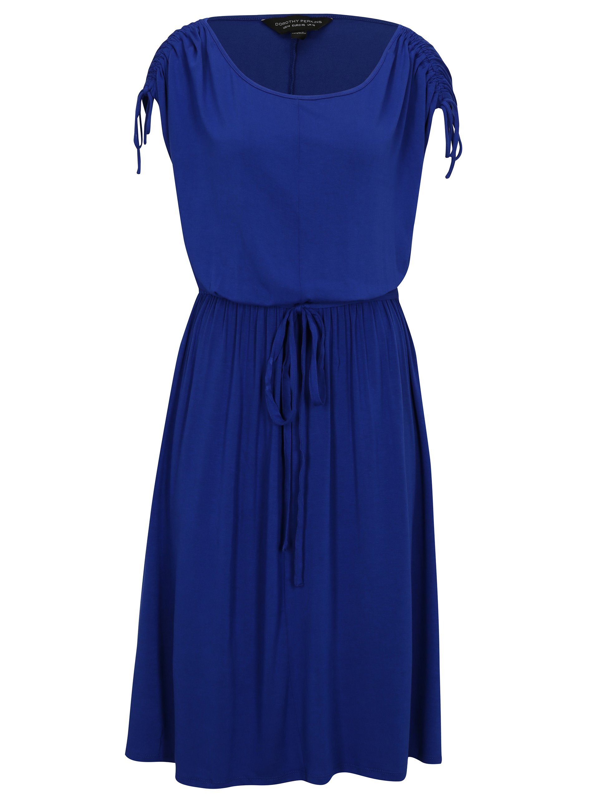 Modré šaty s kulatým výstřihem Dorothy Perkins Curve