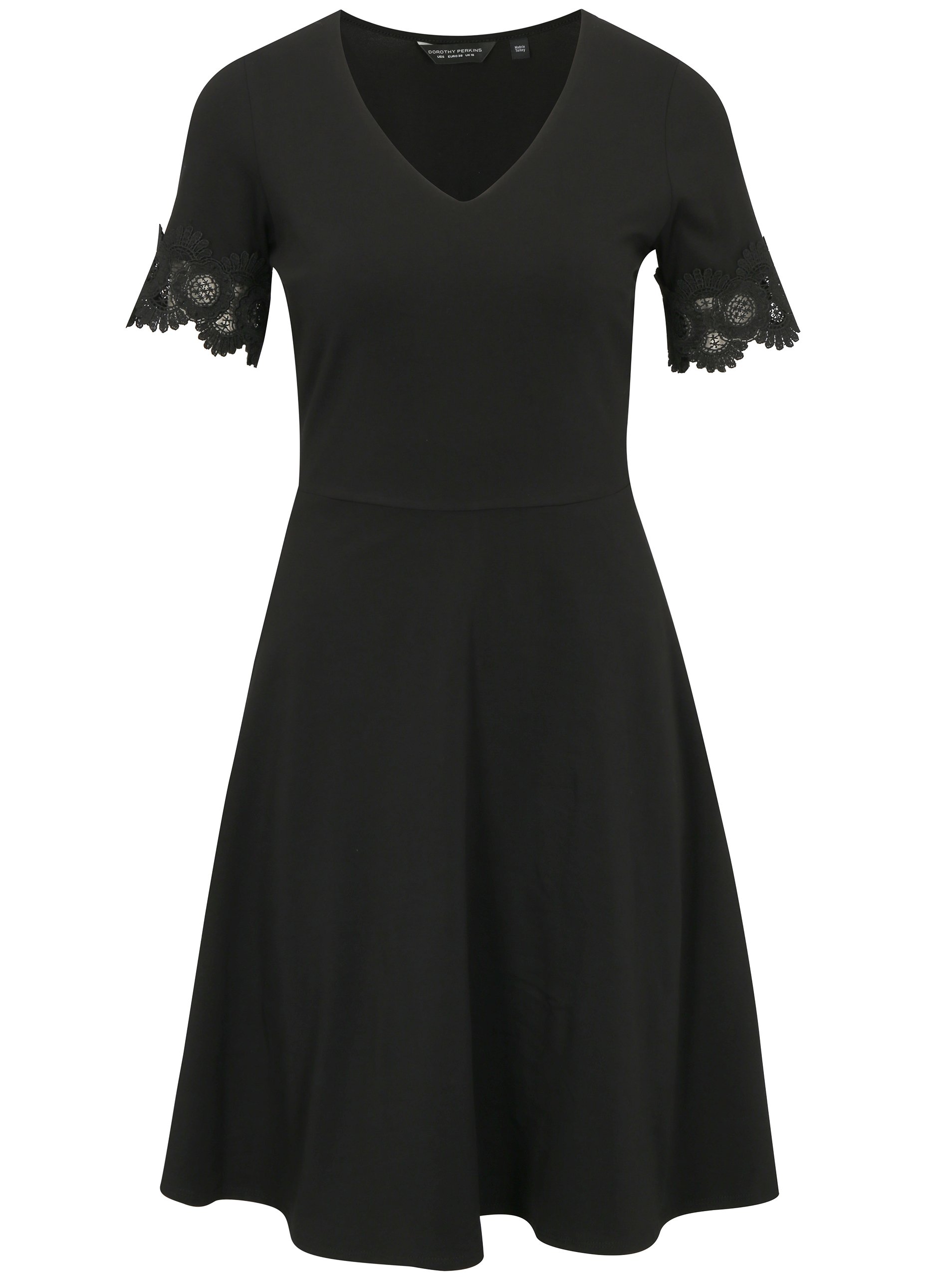 Černé šaty s krátkým rukávem Dorothy Perkins