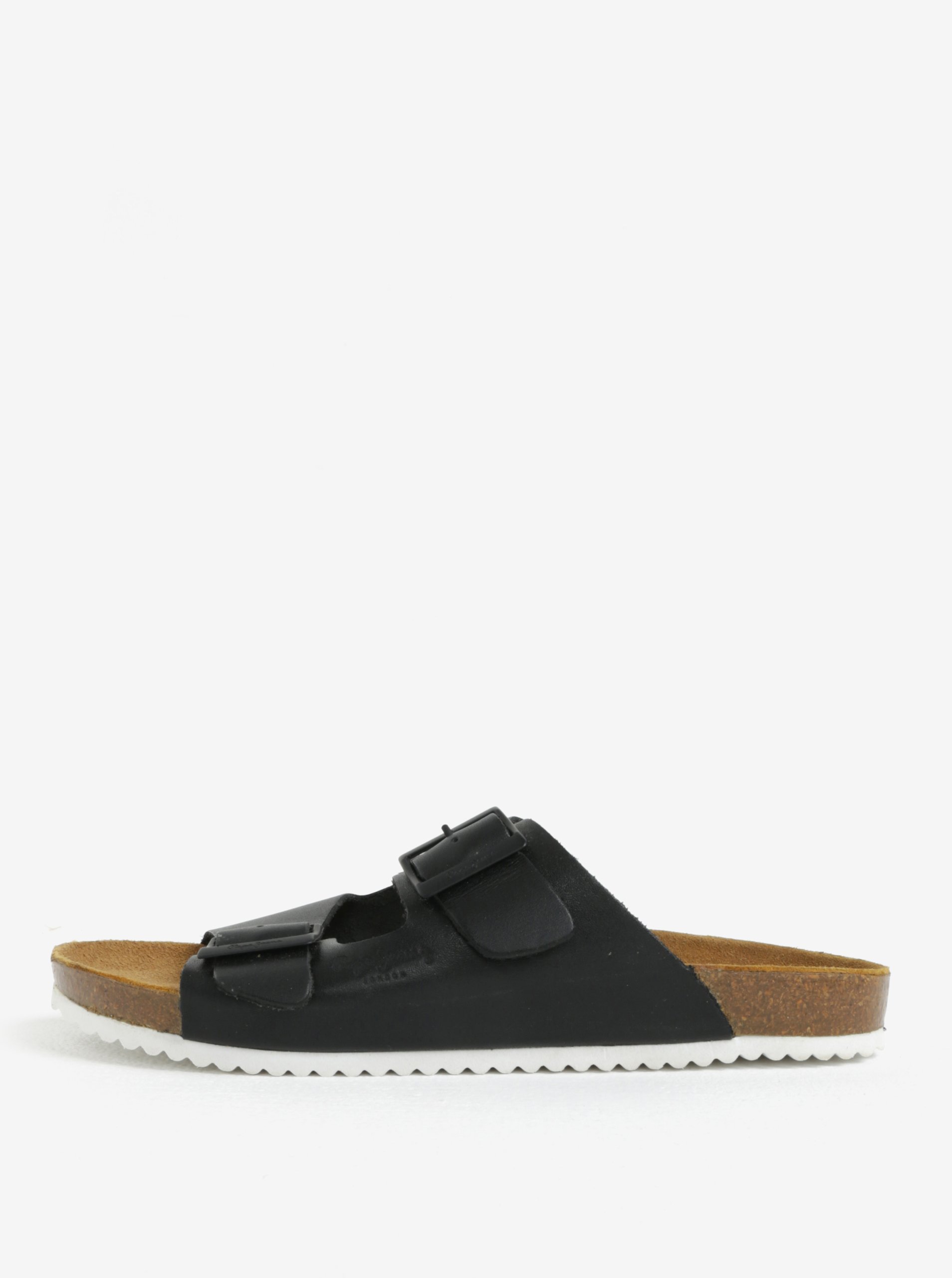 Černé pánské kožené pantofle Pepe Jeans Bio basic