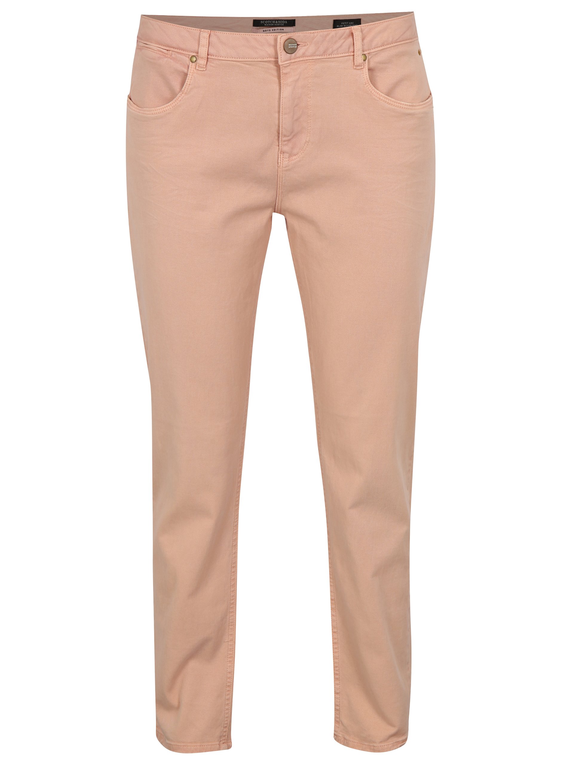 Růžové zkrácené slim boyfriend džíny Scotch & Soda