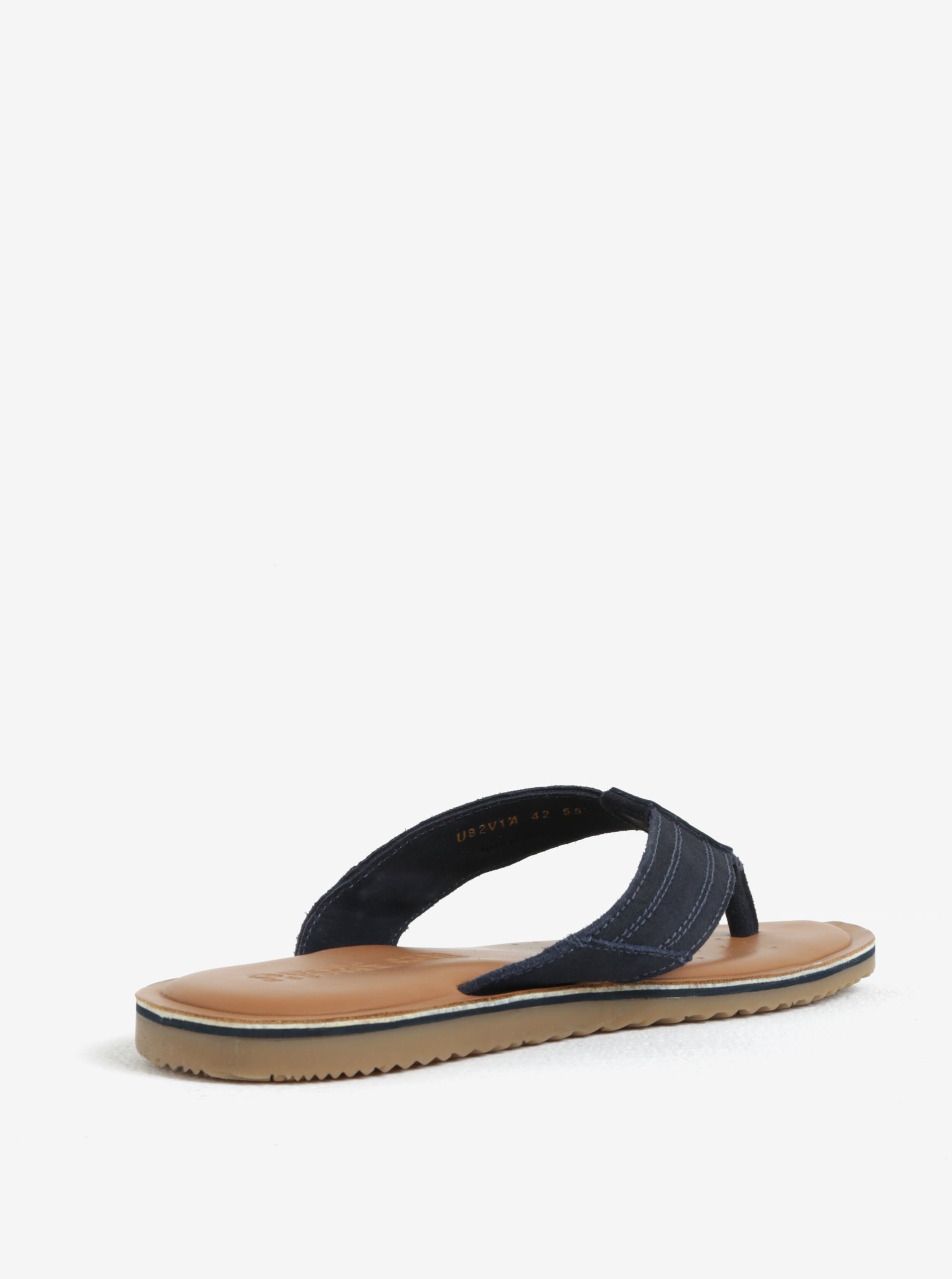Papuci Flip Flop Bleumarin Din Piele Intoarsa Pentru Barbati