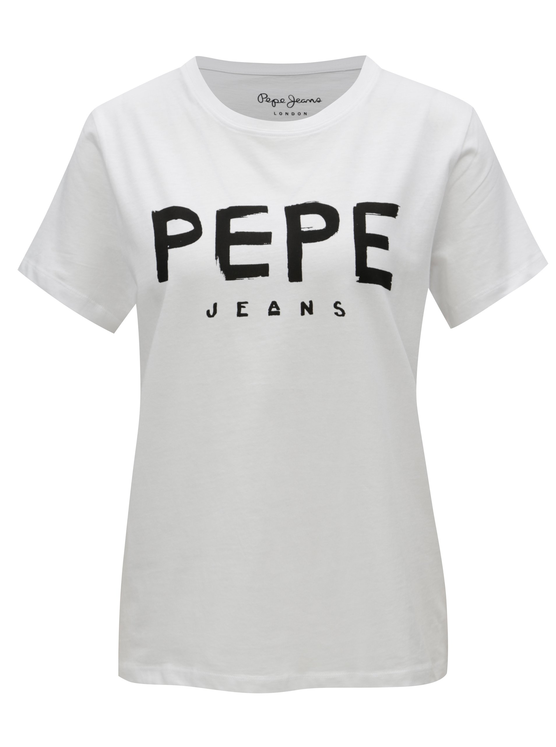Bílé dámské tričko s potiskem Pepe Jeans Mariona