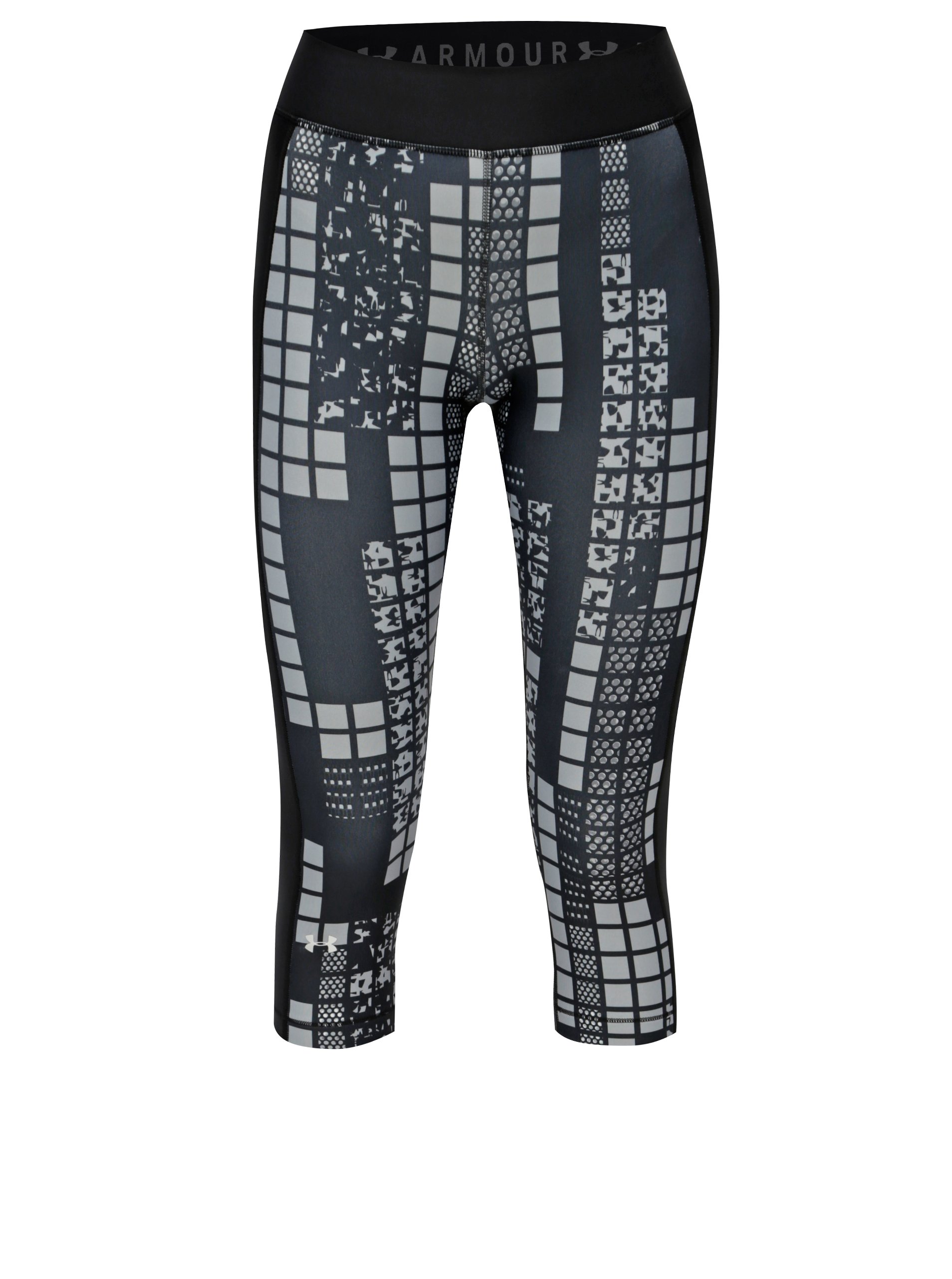 Černé vzorované dámské 3/4 sportovní leginy Under Armour