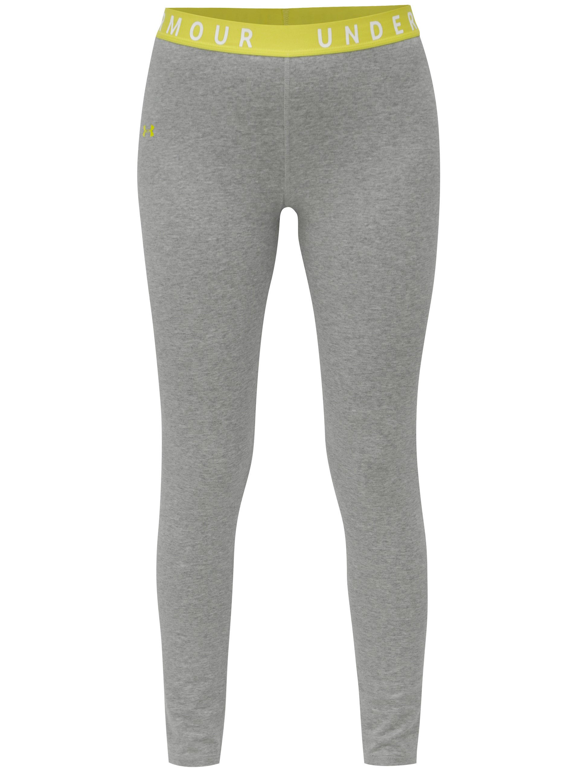 Šedé žíhané dámské zkrácené sportovní leginy Under Armour