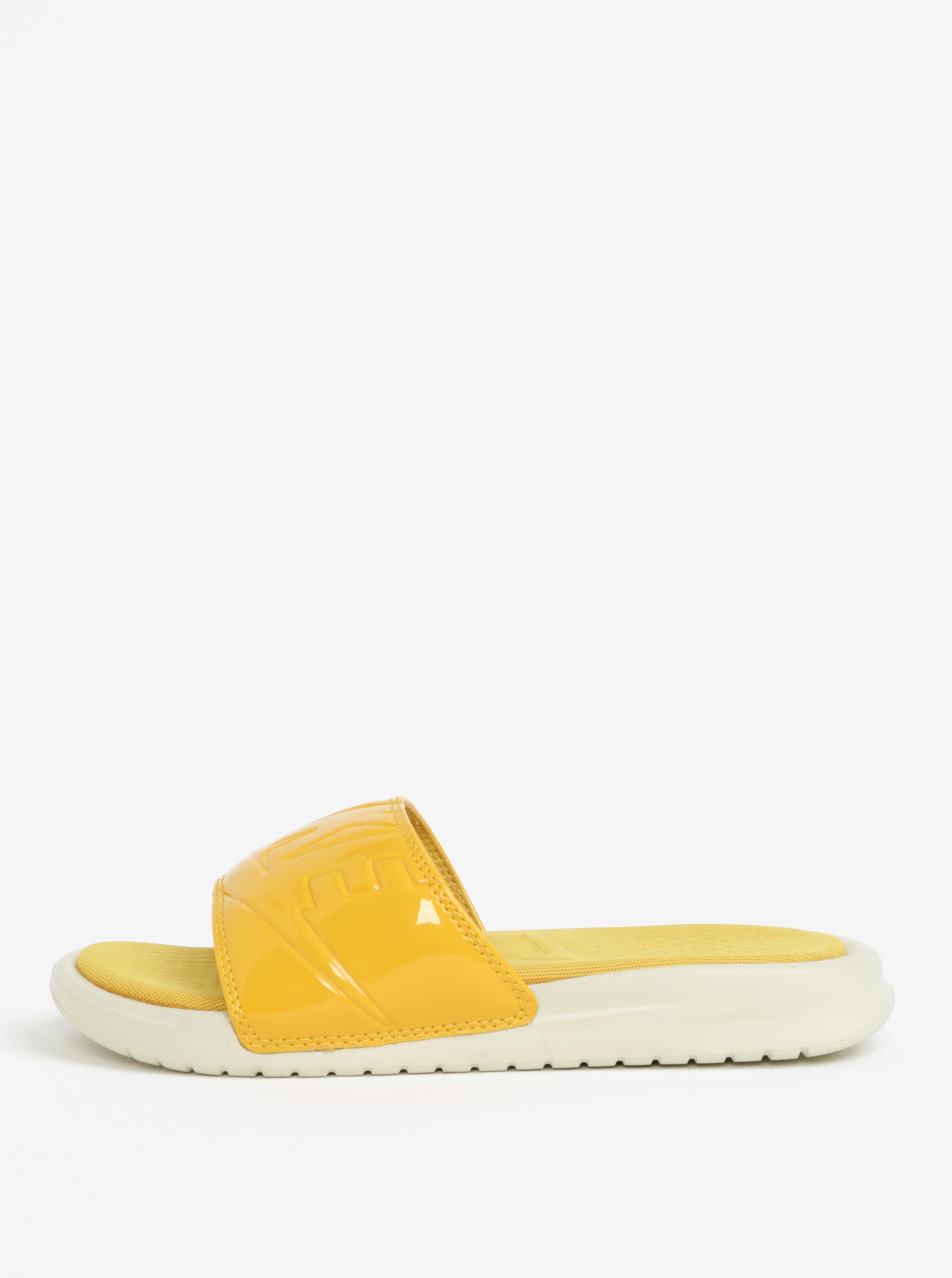 Žluté dámské pantofle Nike Benassi Jdi