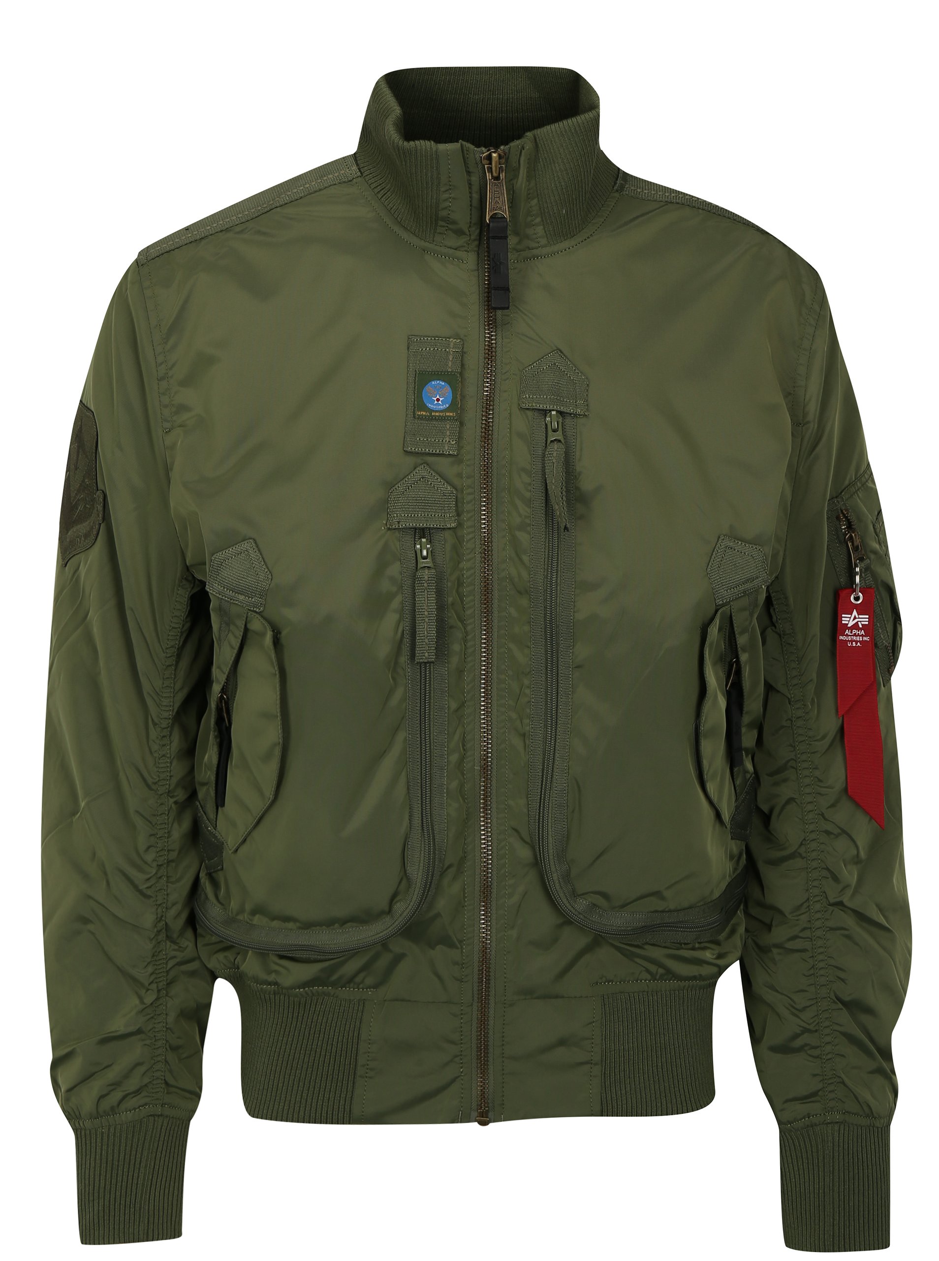 Khaki pánská bunda s kapsami ALPHA INDUSTRIES