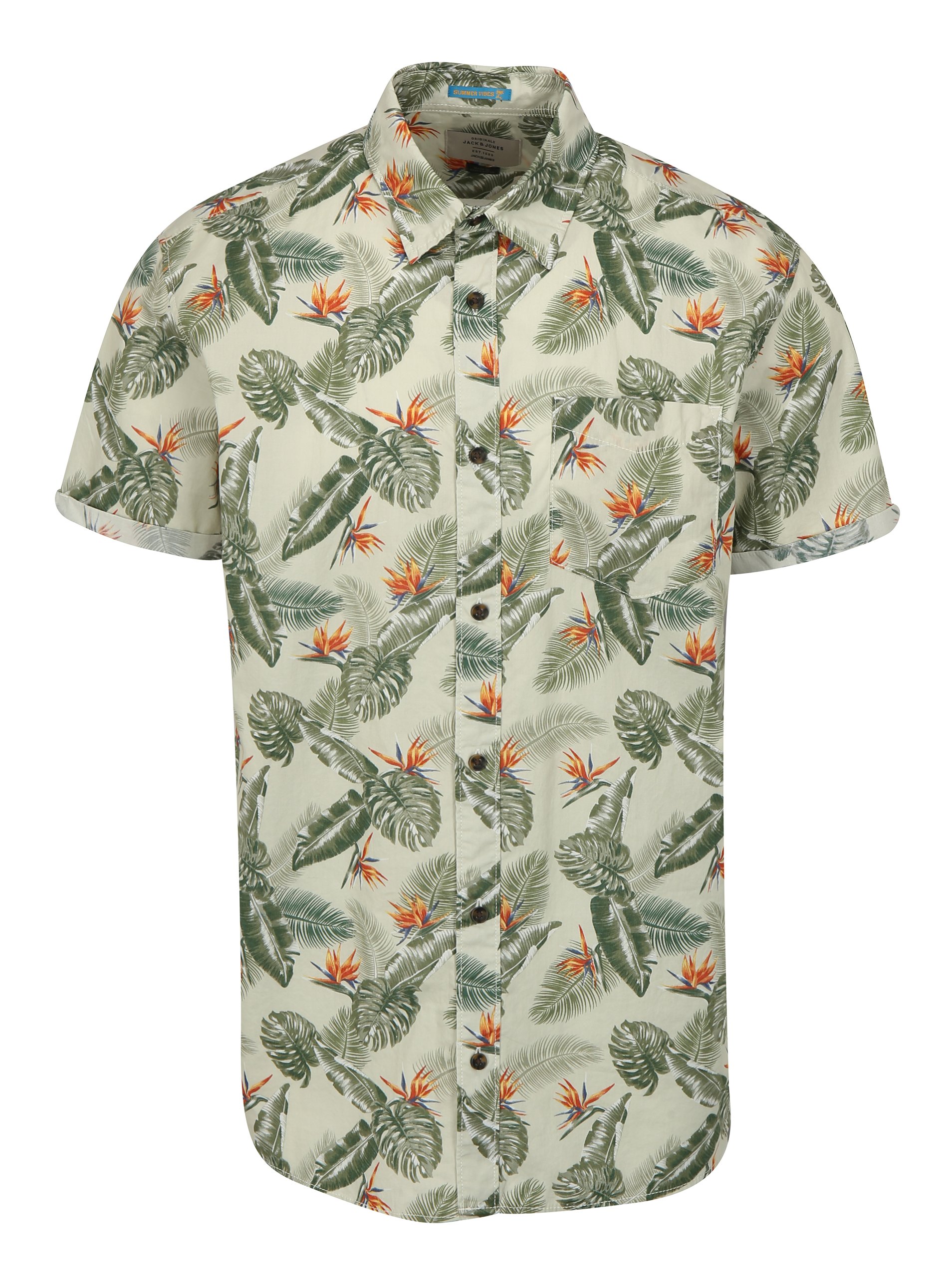 Zelená vzorovaná košile Jack & Jones Paka