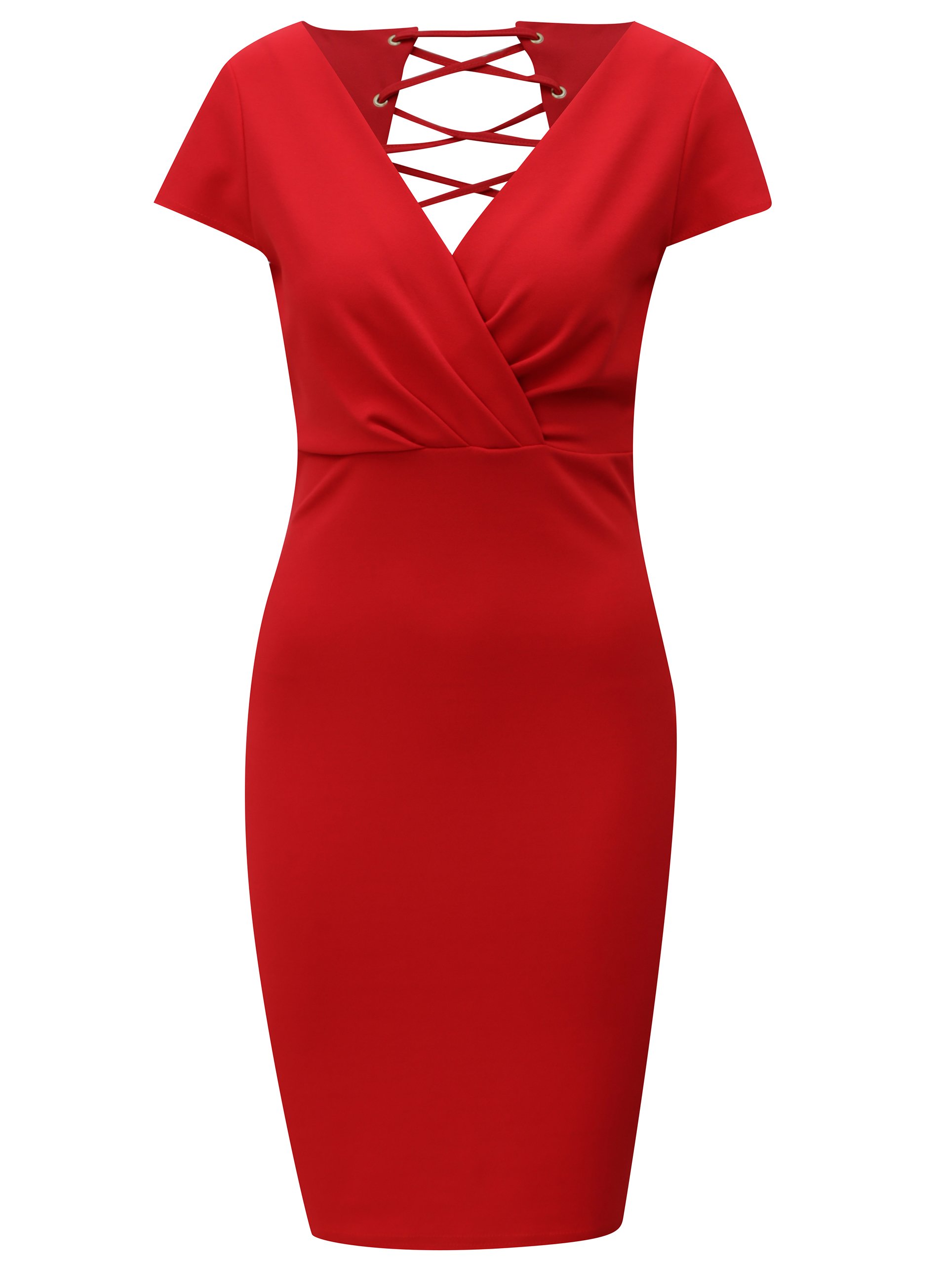 Červené šaty se šněrováním na zádech Dorothy Perkins