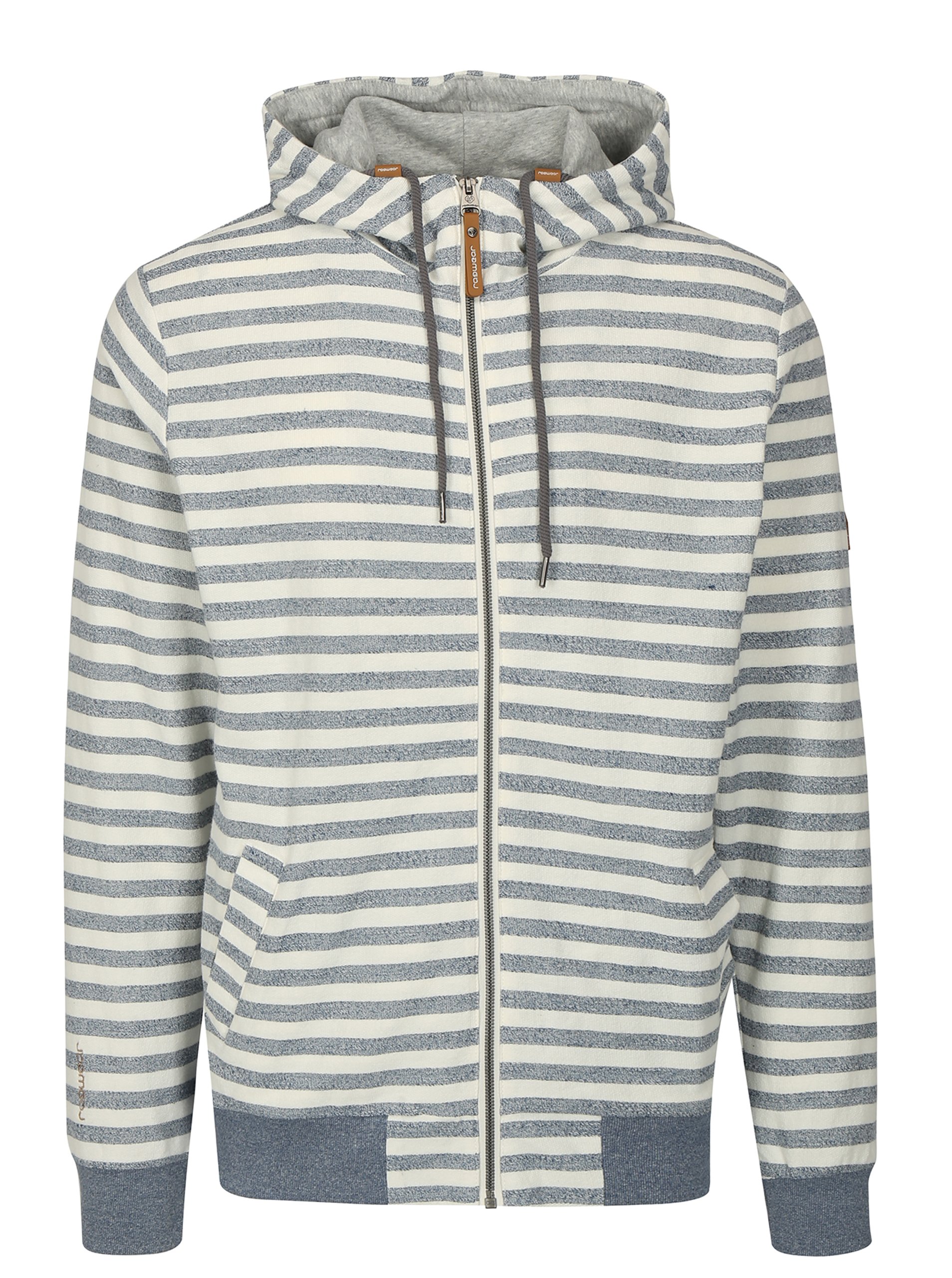 Fotografie Modro-bílá pánská pruhovaná mikina s kapucí Ragwear Marty