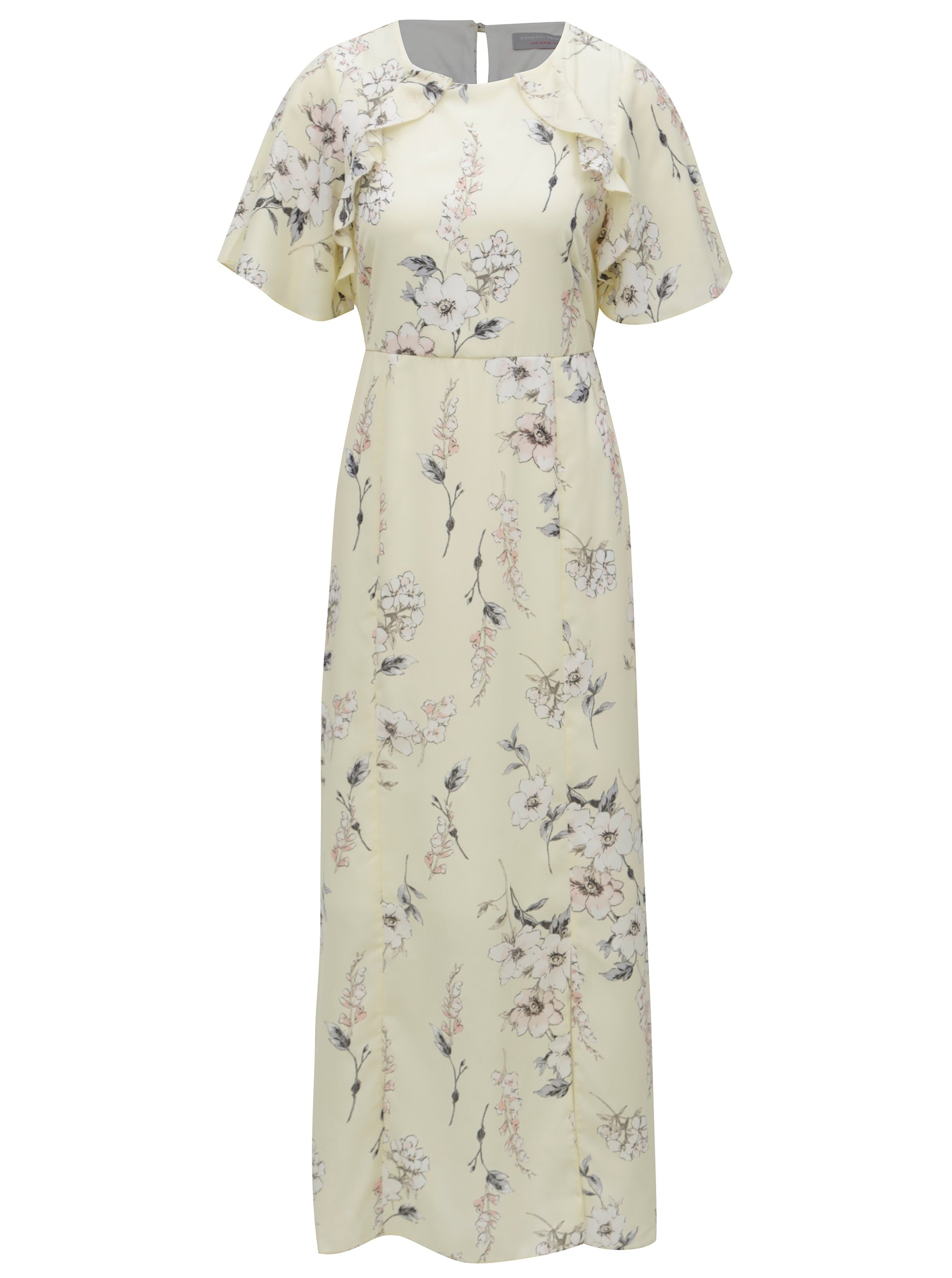 Světle žluté květované maxišaty Dorothy Perkins Petite
