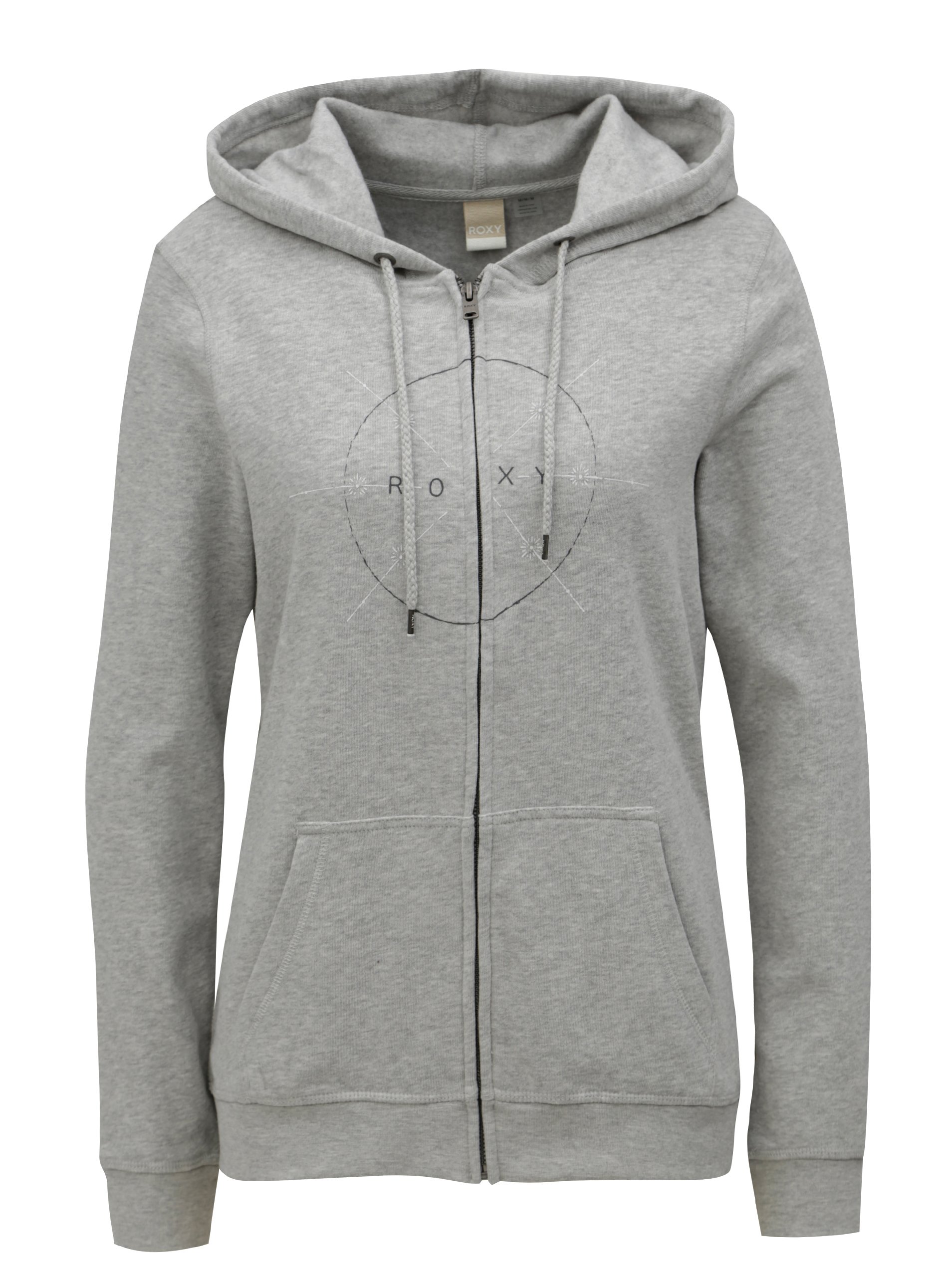Světle šedá dámská mikina na zip Roxy Full of Joy