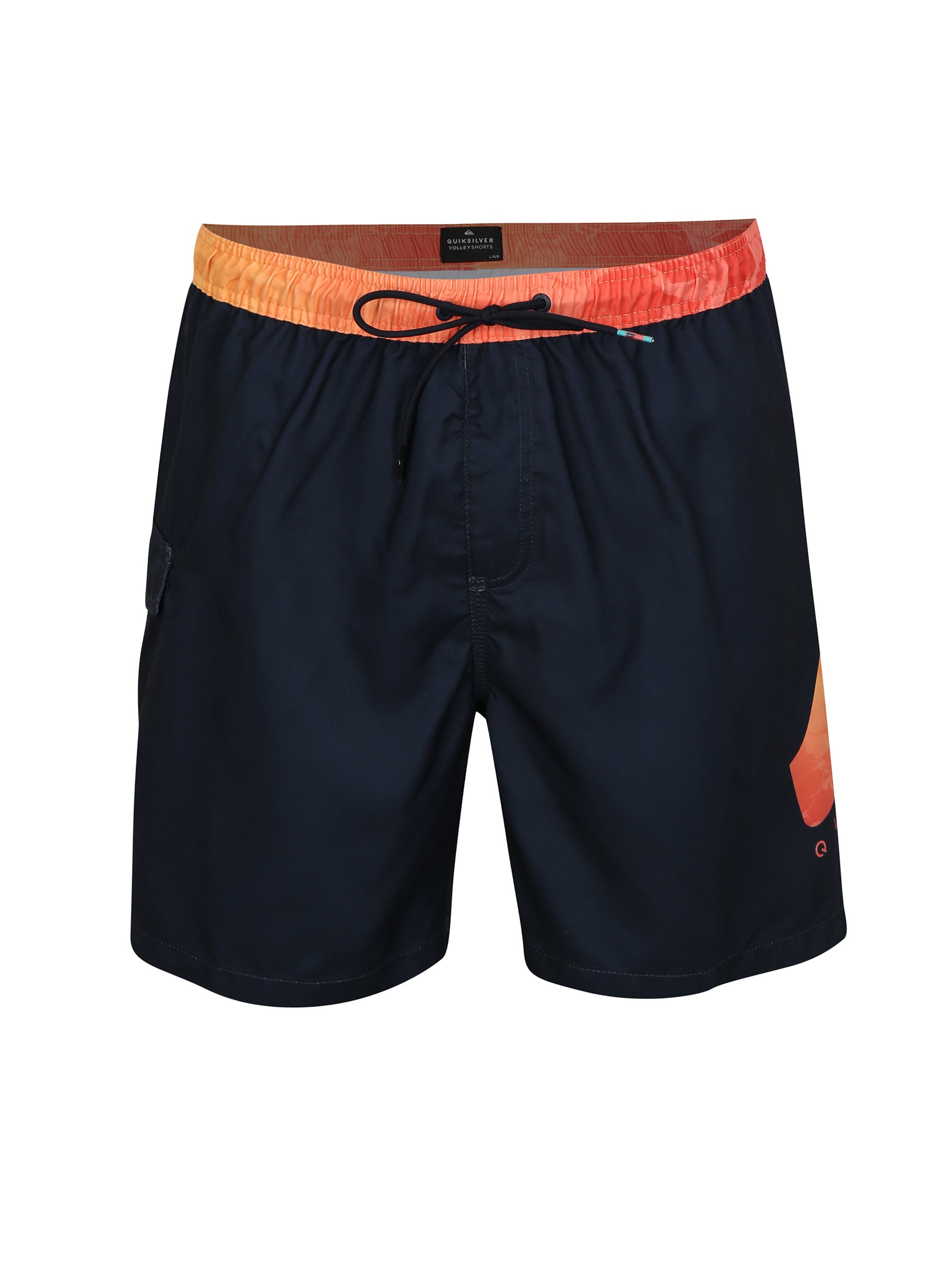 Oranžovo-modré pánské plavky s potiskem Quiksilver