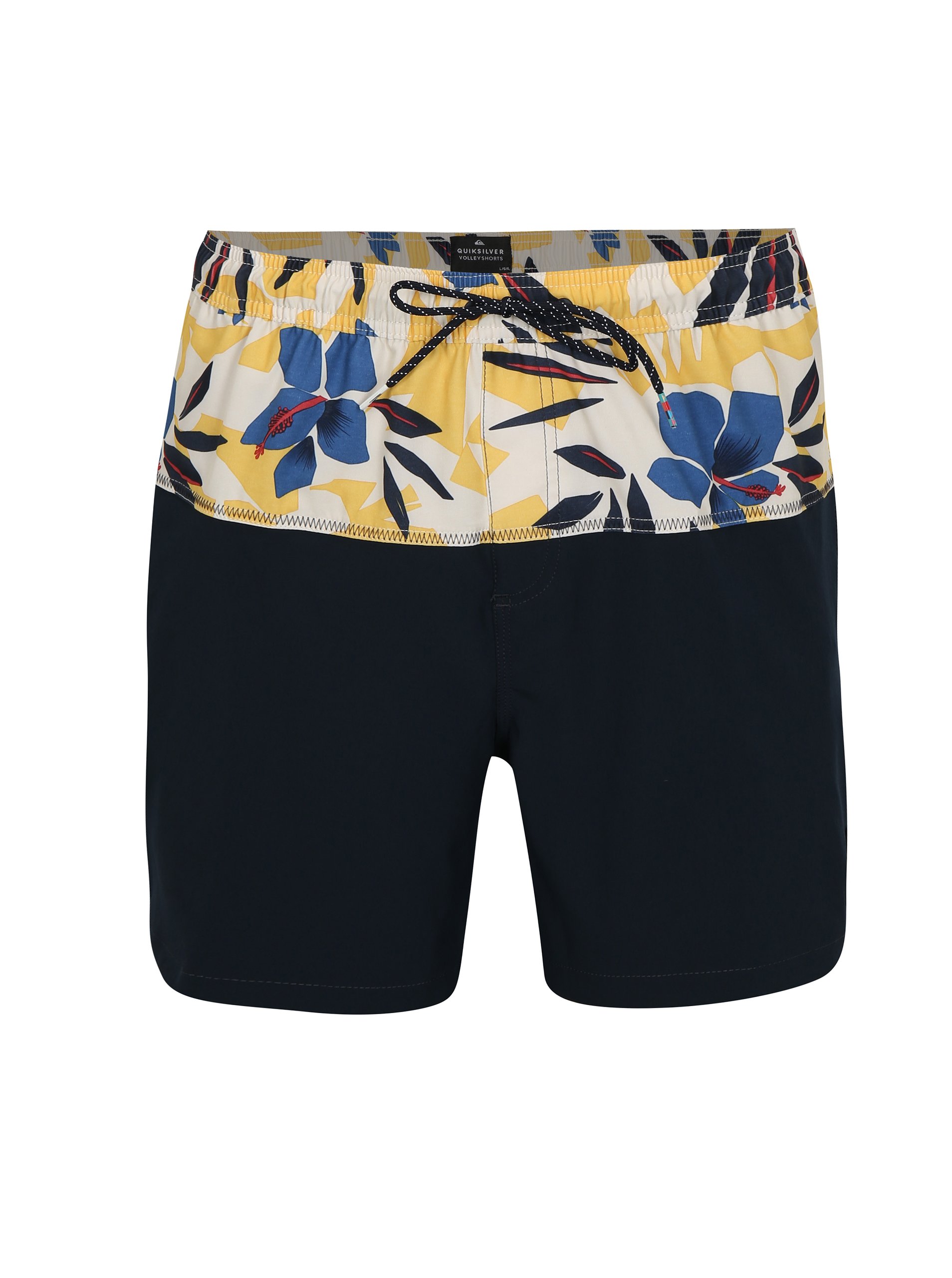Tmavě modré pánské plavky s květovaným potiskem Quiksilver