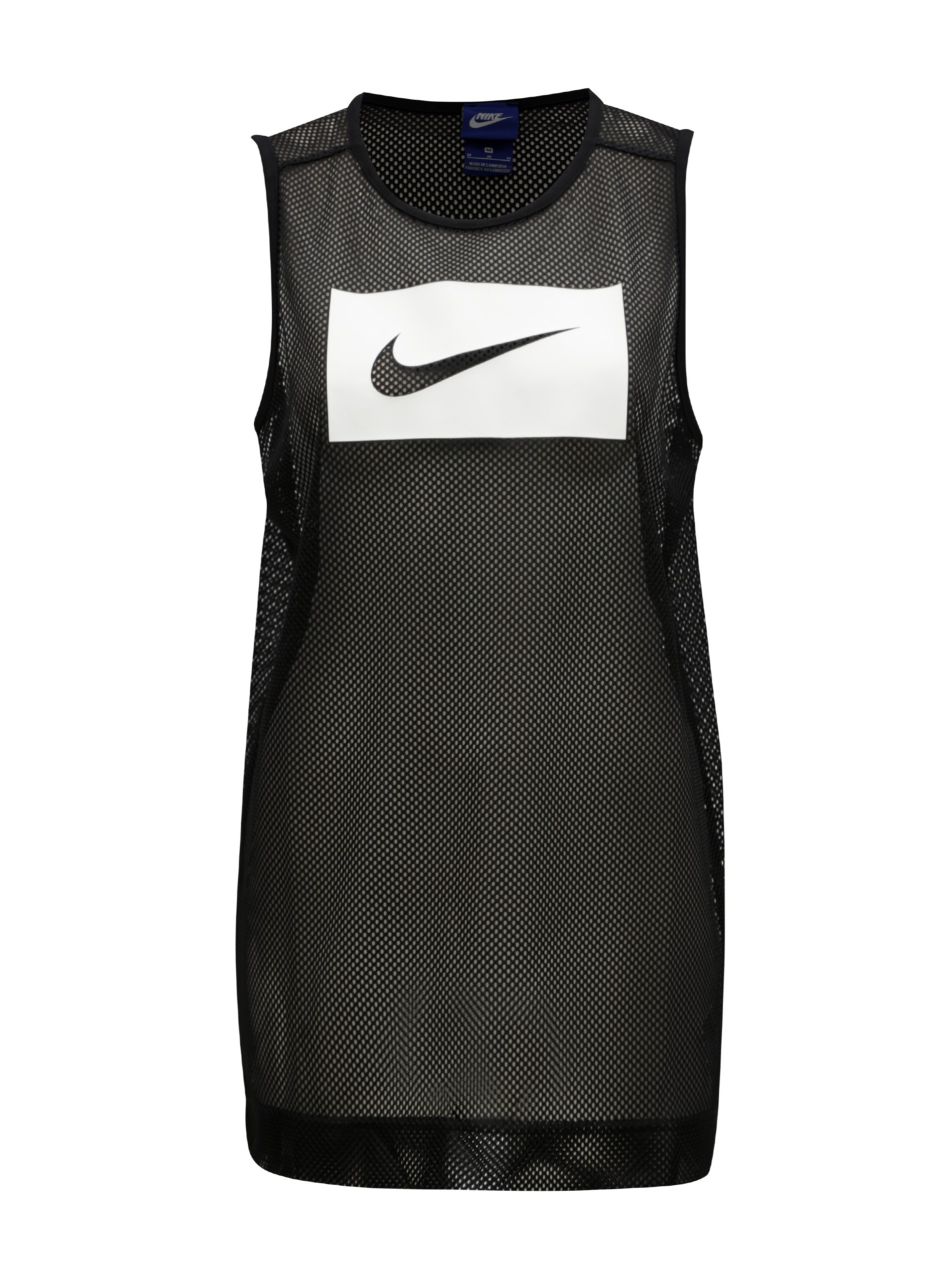 Černé dámské síťované tílko s potiskem Nike Tanks