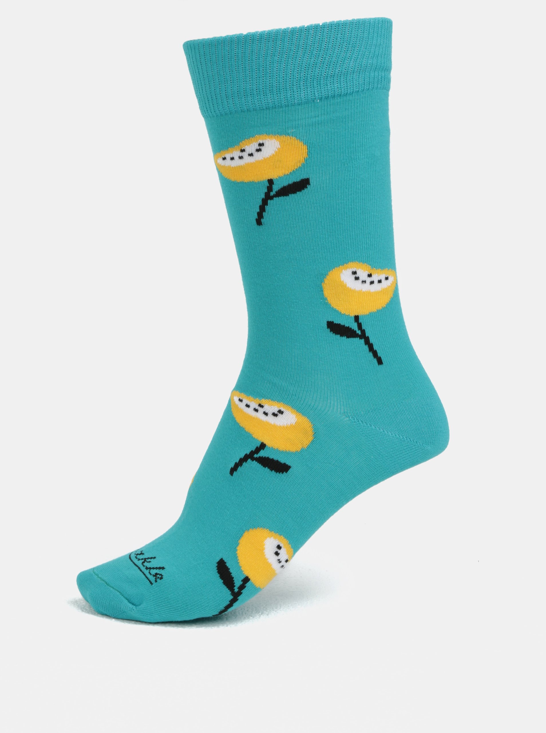 Tyrkysové unisex ponožky Fusakle Mak horský