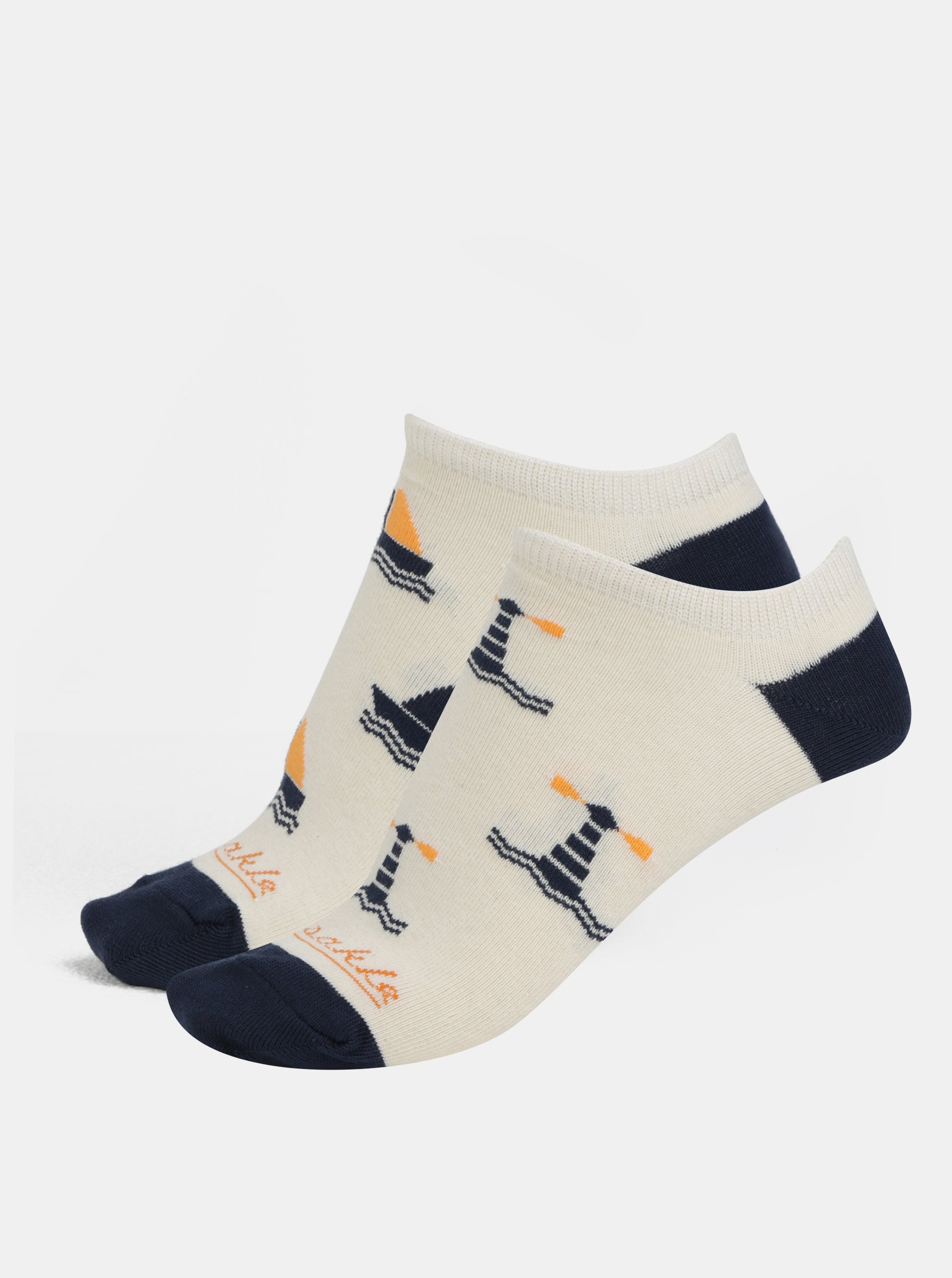 Krémové unisex kotníkové ponožky Fusakle Na more