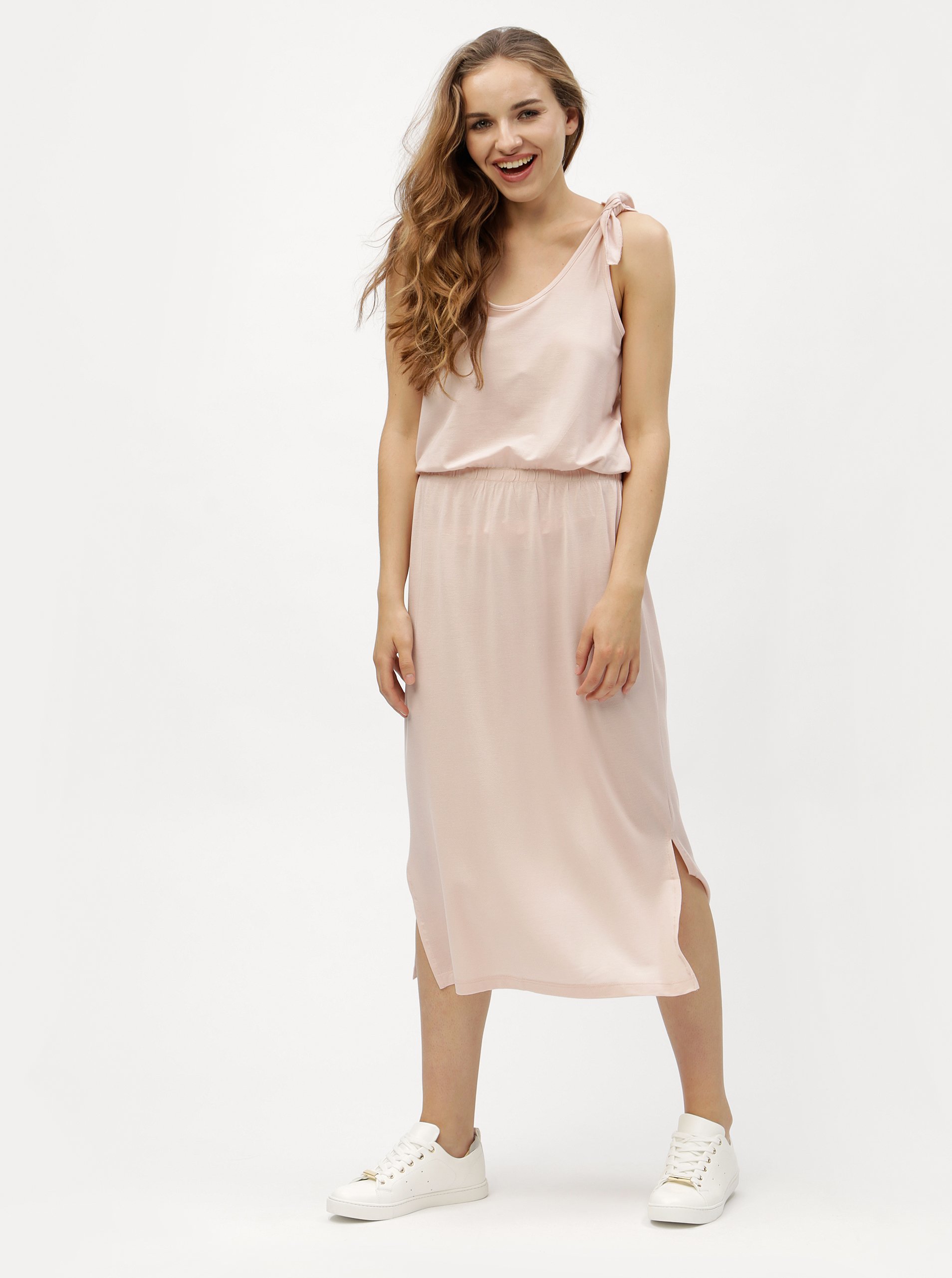 Světle růžové šaty VERO MODA Diana