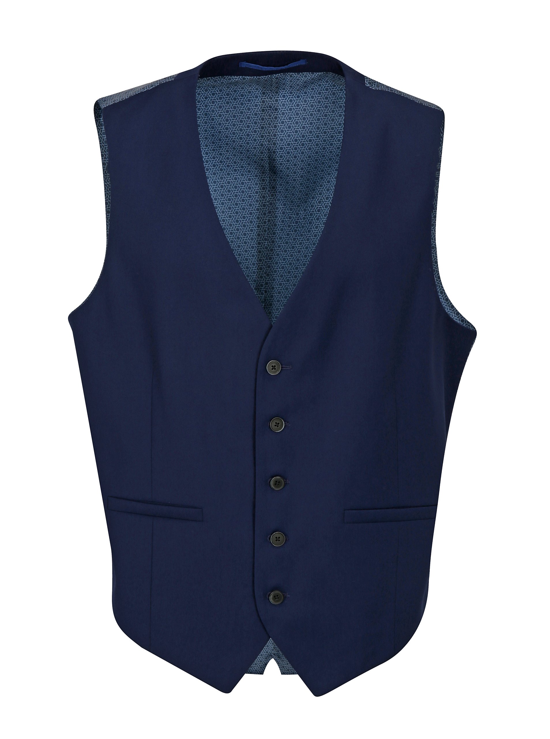 Tmavě modrá obleková skinny vesta Burton Menswear London