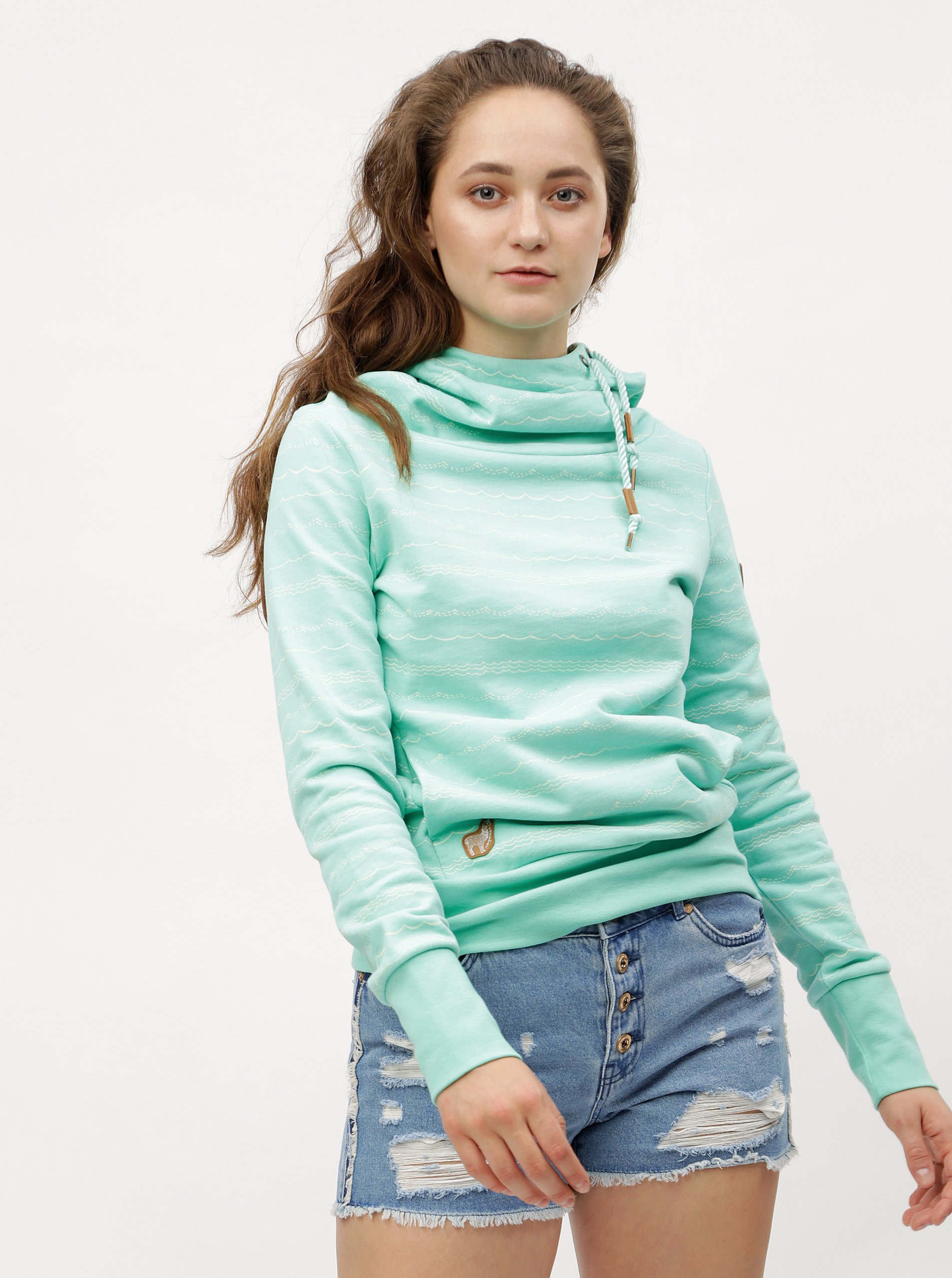 Světle zelená dámská vzorovaná mikina Ragwear Yoda