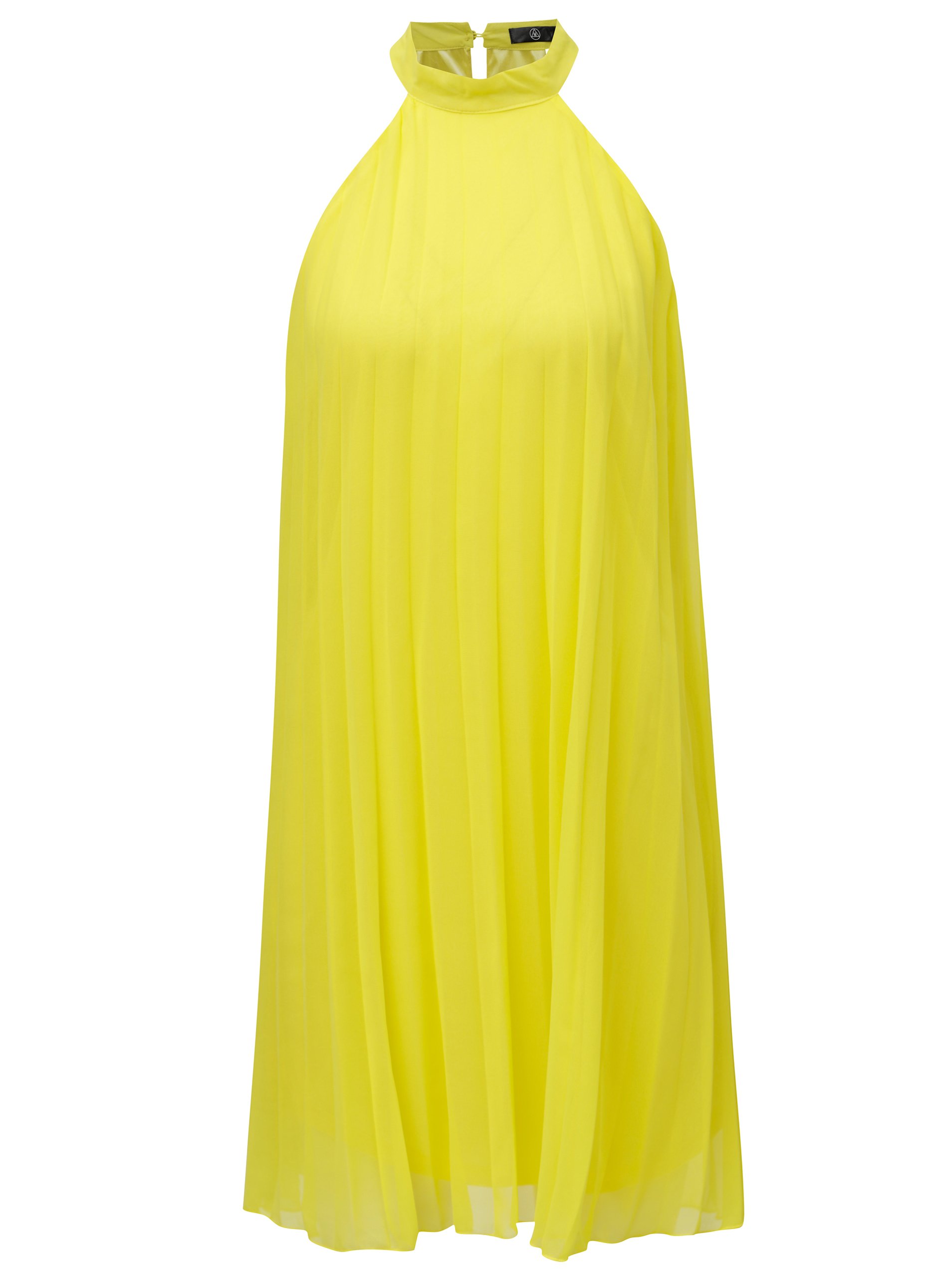 Žluté plisované šaty na ramínka MISSGUIDED