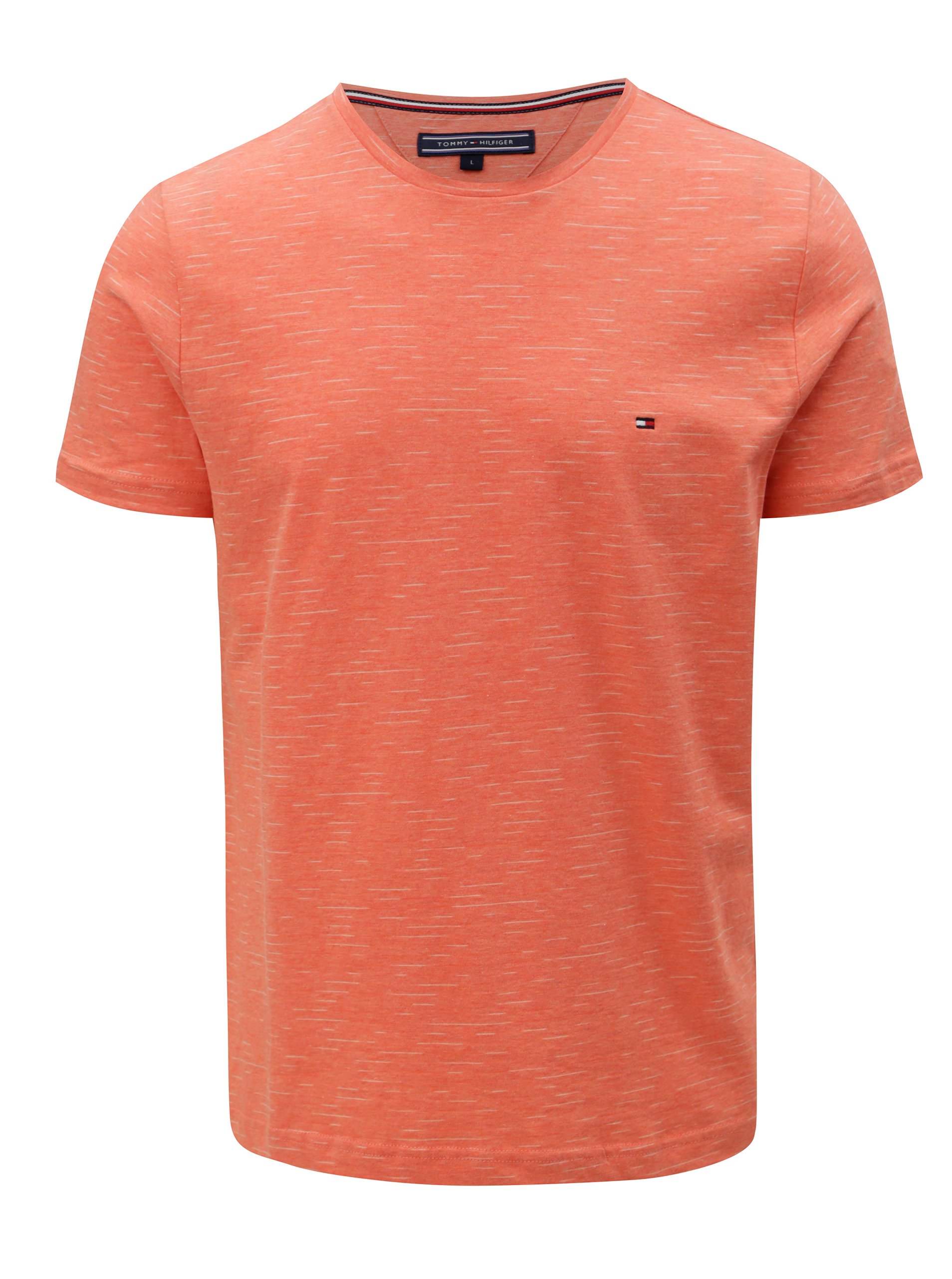 Oranžové žíhané pánské tričko Tommy Hilfiger