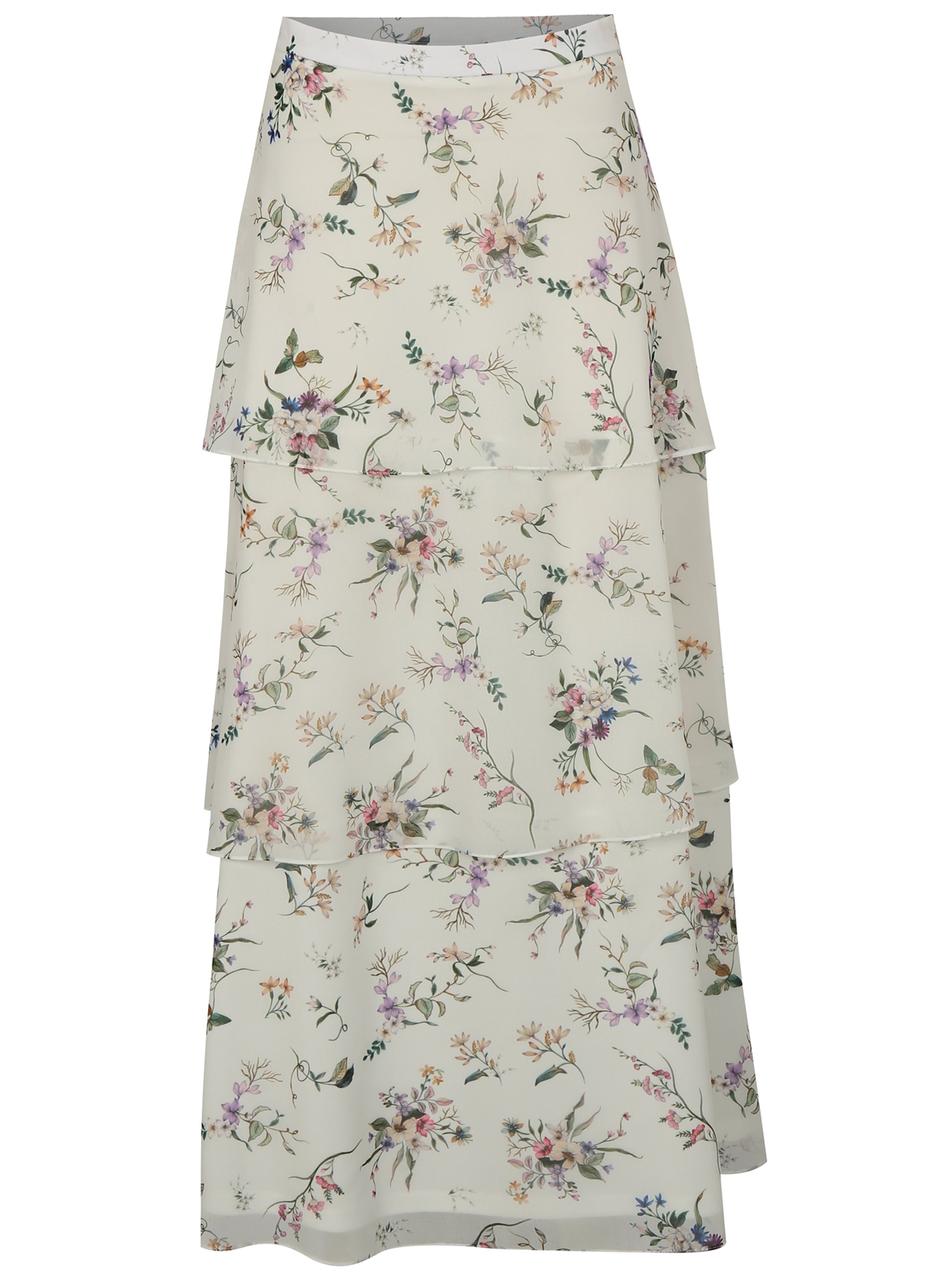 Bílá květovaná maxi sukně Dorothy Perkins