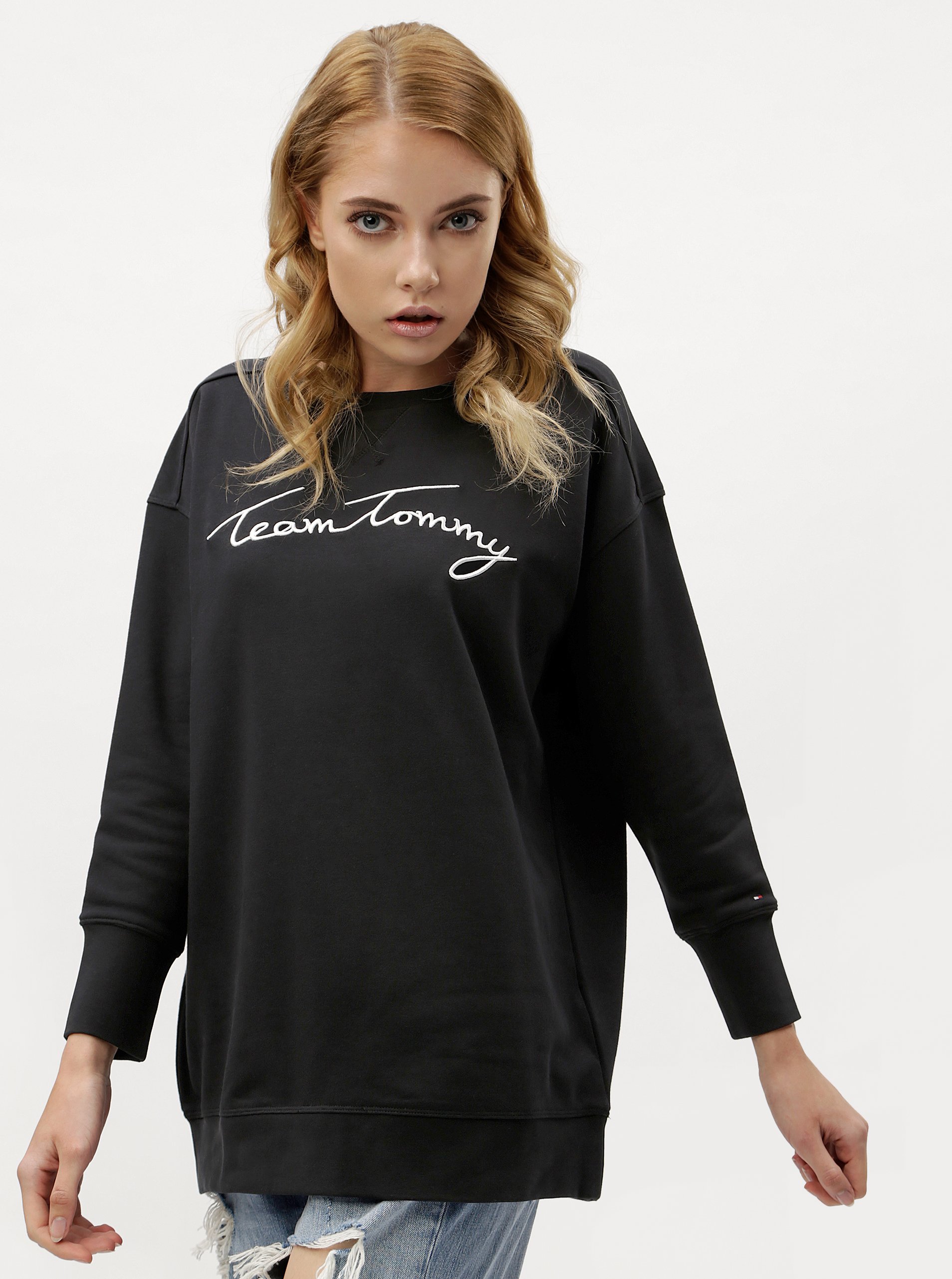 Černá dámská mikina s výšivkou Tommy Hilfiger