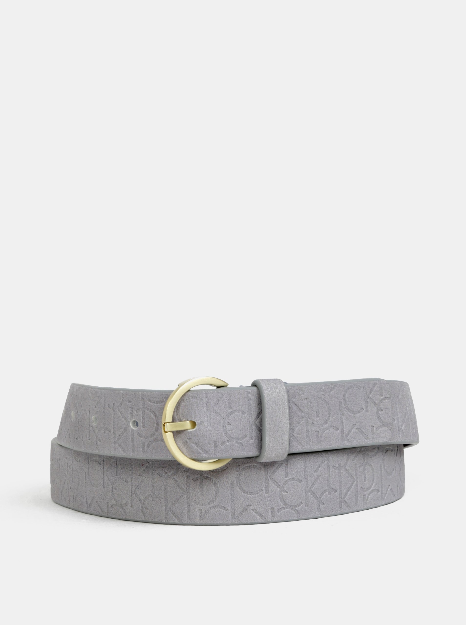 Šedý dámský kožený pásek Calvin Klein Jeans