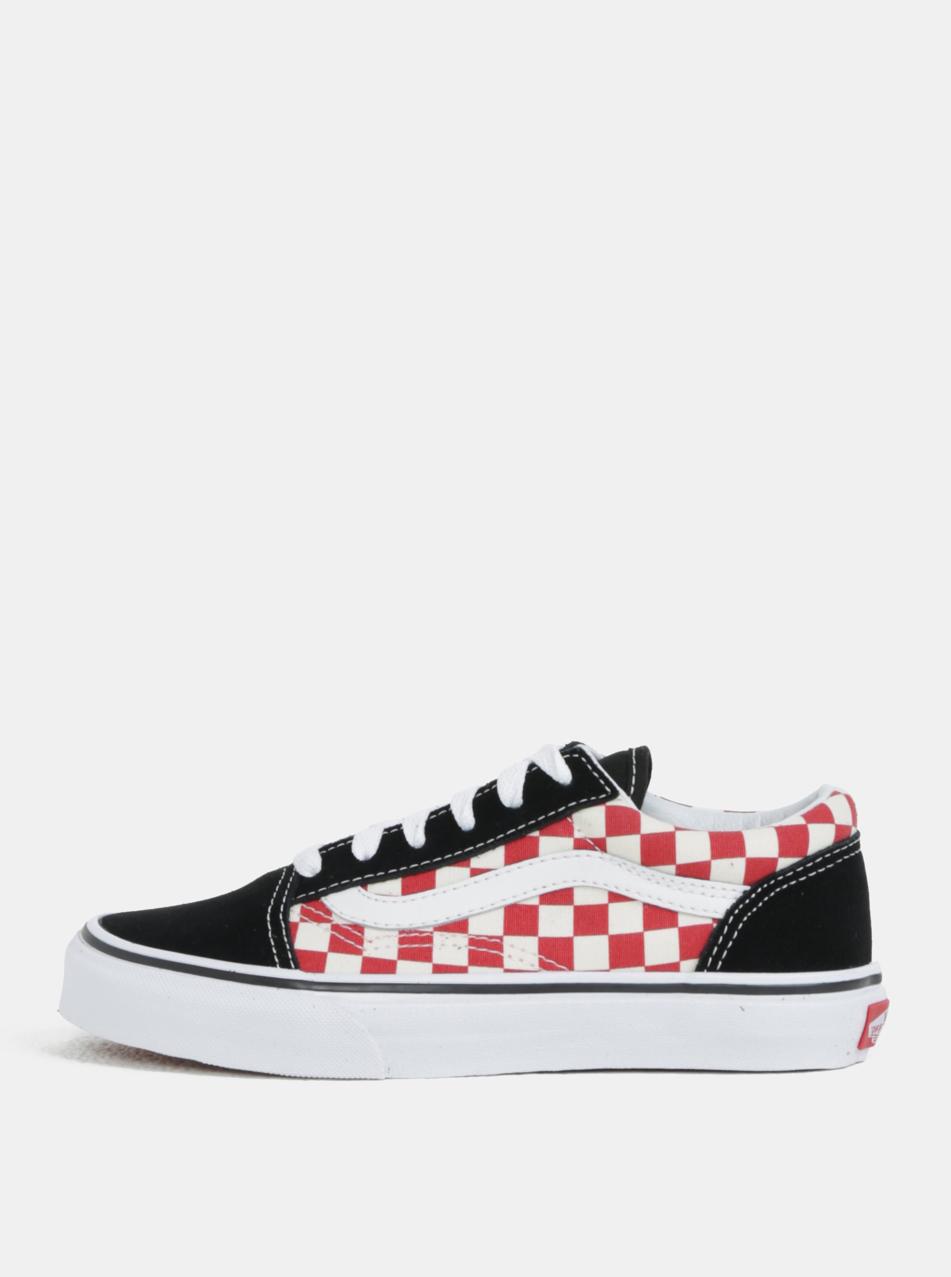 Červeno-černé dětské boty VANS Old skool