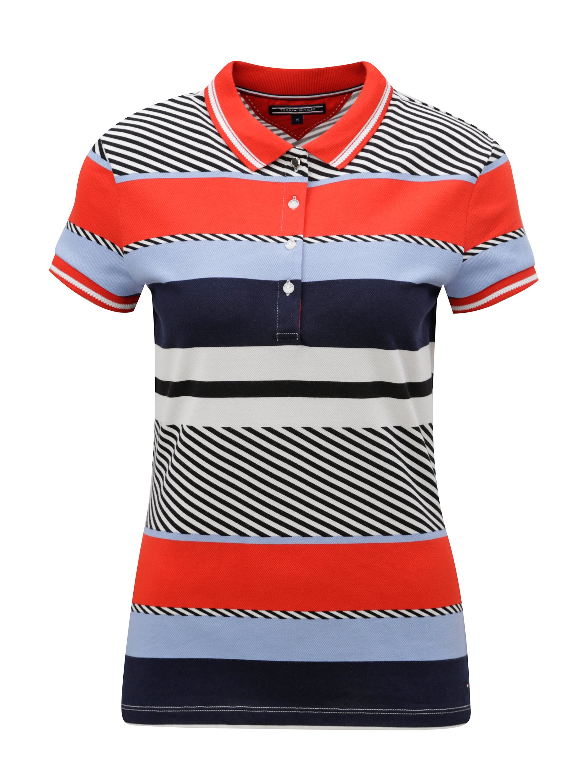 Modro-červené dámské pruhované polo tričko Tommy Hilfiger