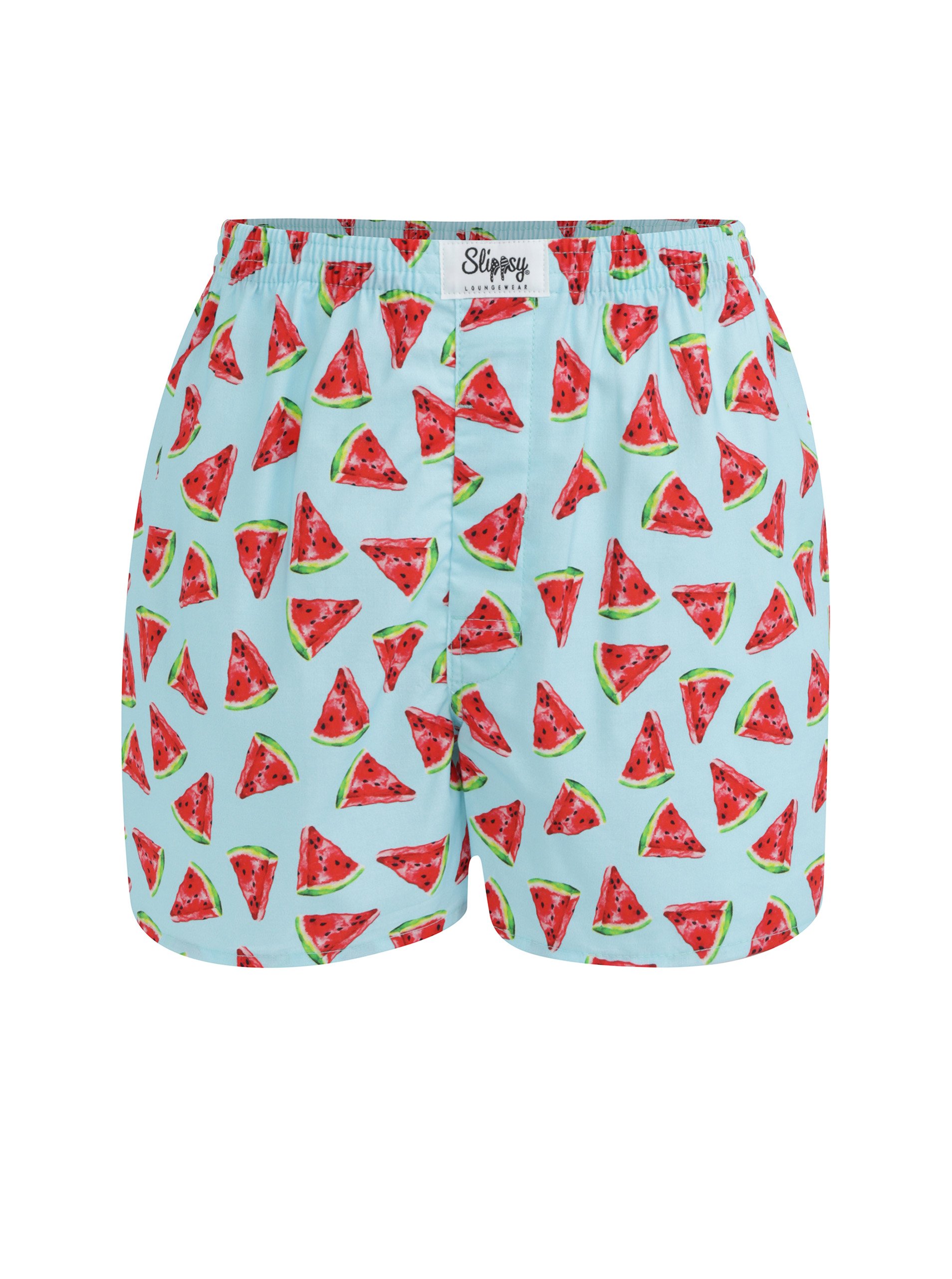 Světle modré pánské trenýrky s motivem melounů Slippsy Melon Boy