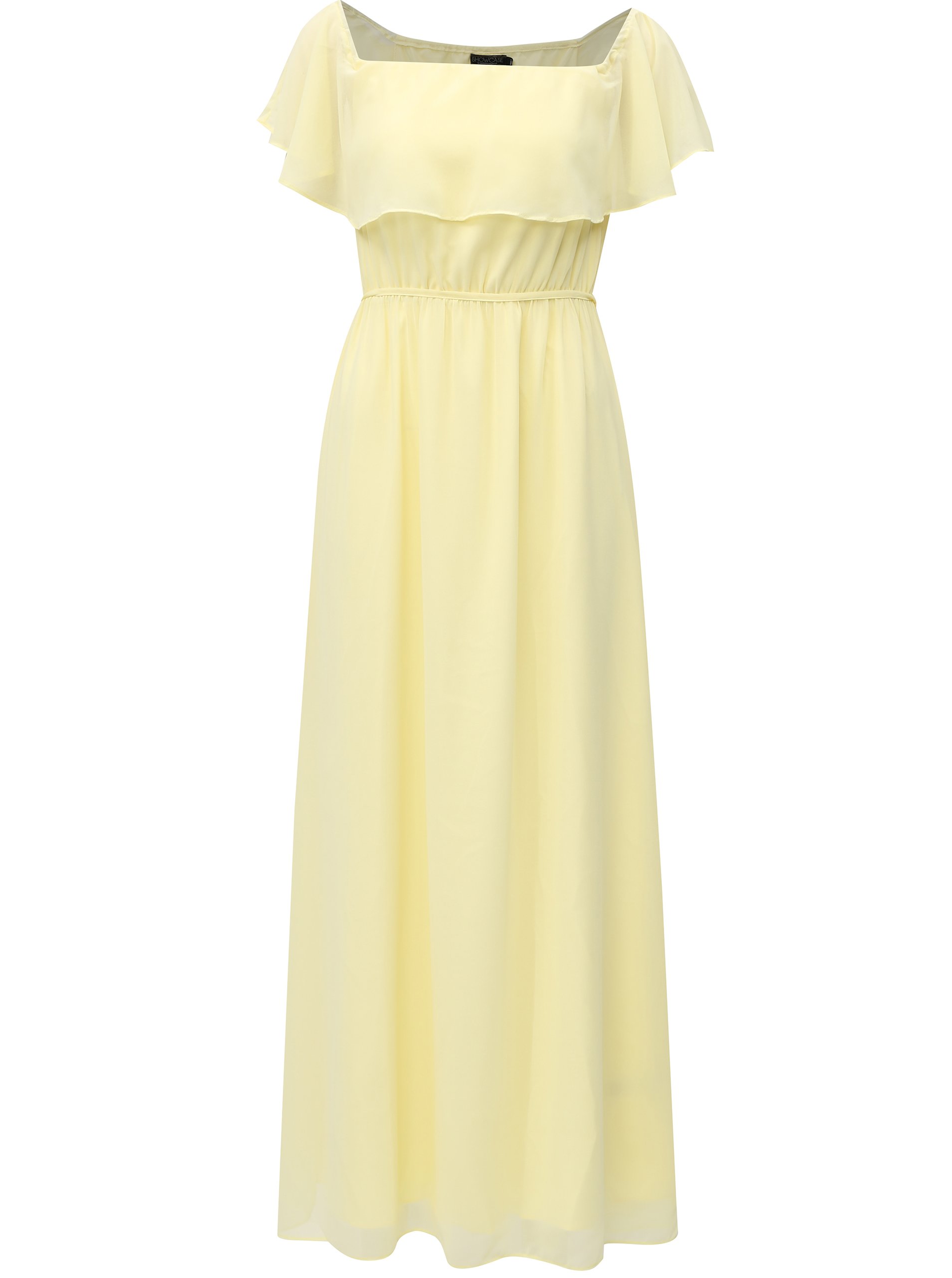 Světle žluté maxišaty s volánem Dorothy Perkins