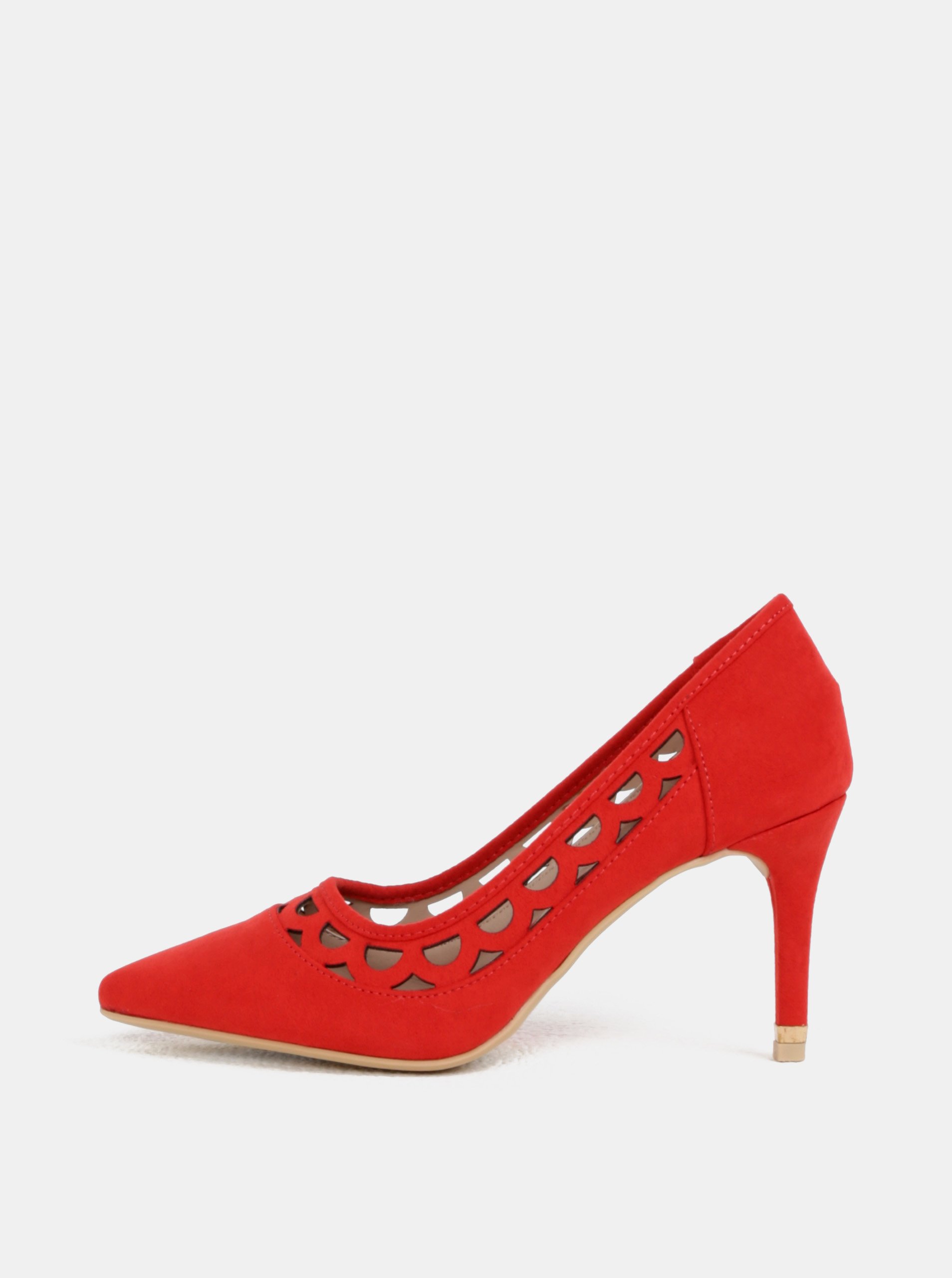 Červené lodičky v semišové úpravě Dorothy Perkins