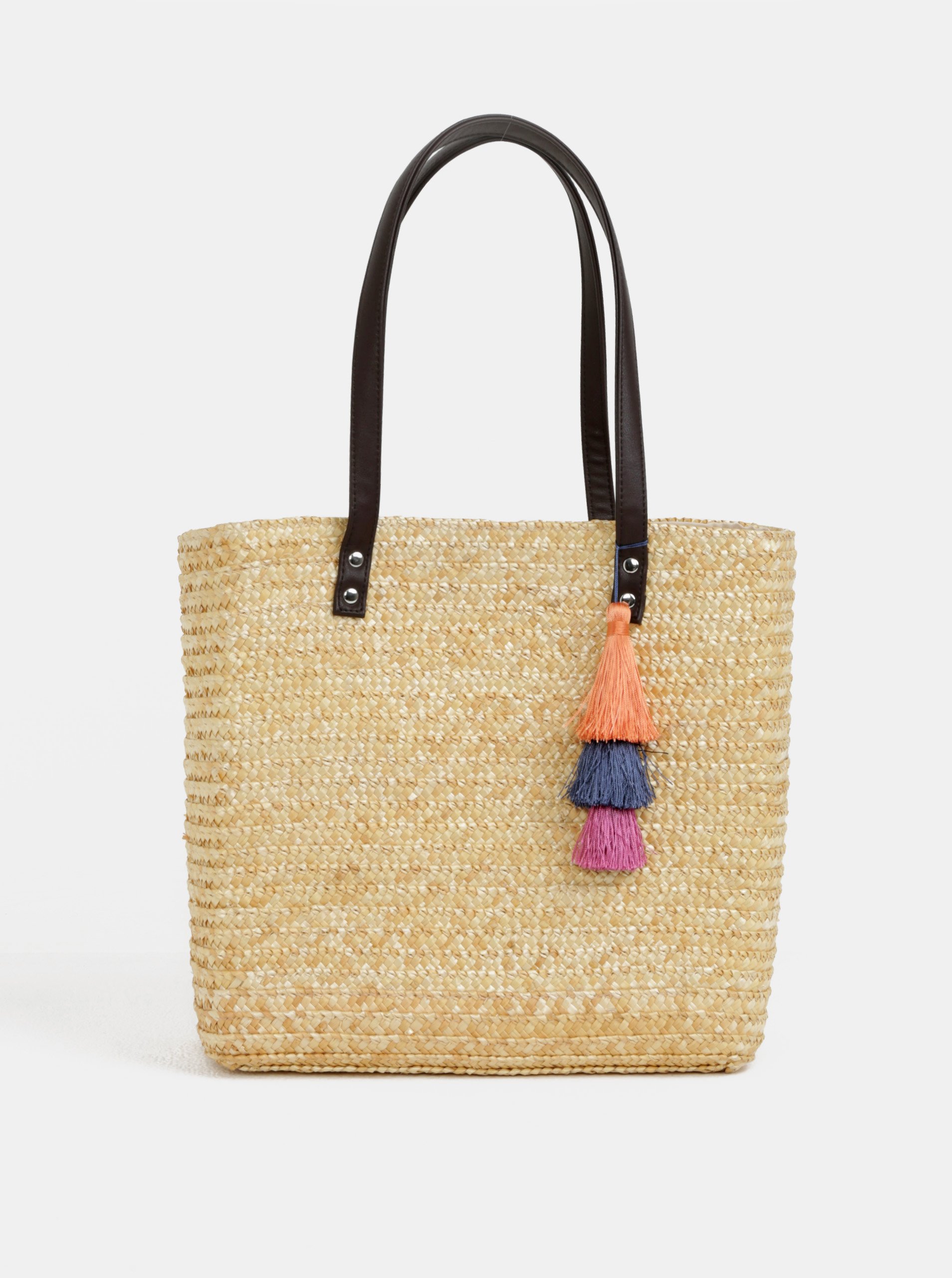 Světle hnědá plážová taška s třásněmi Dorothy Perkins