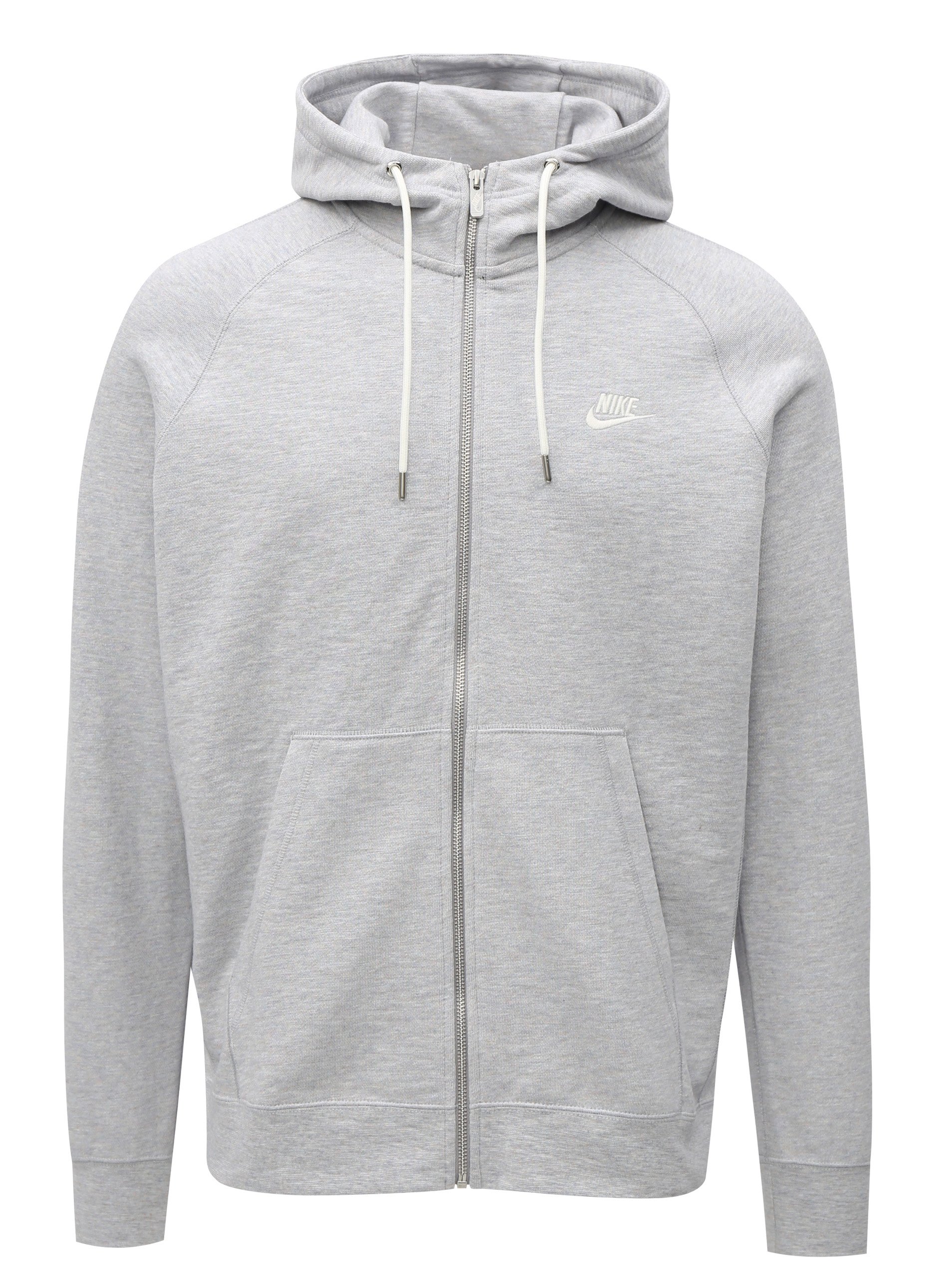 Světle šedá pánská mikina na zip Nike Legacy