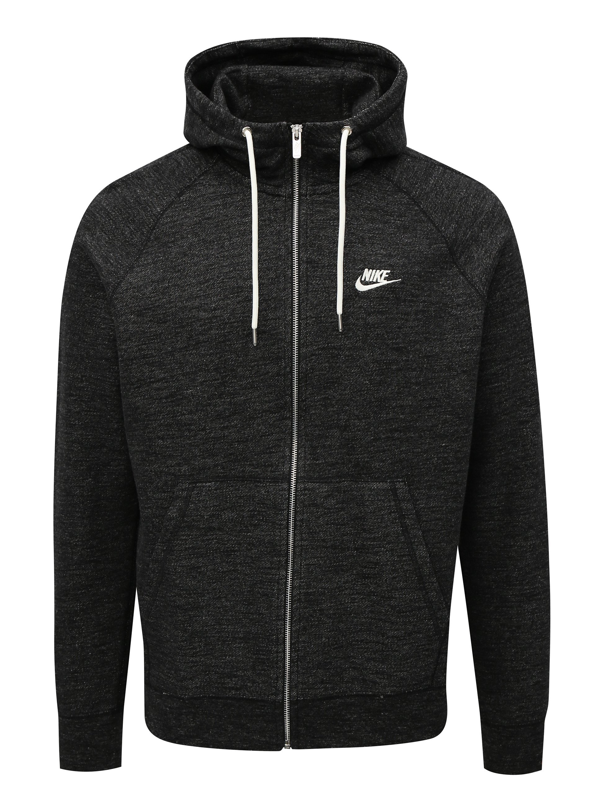 Černá pánská žíhaná mikina na zip Nike Legacy