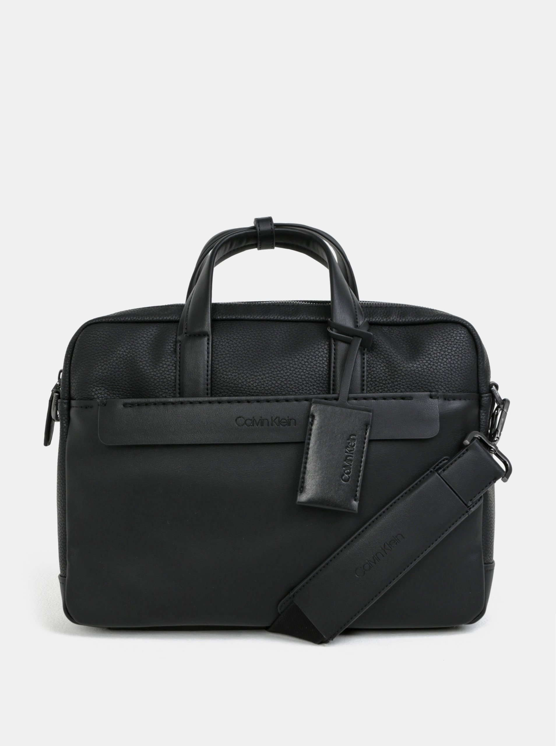 Černá koženková taška na notebook Calvin Klein Jeans 15"