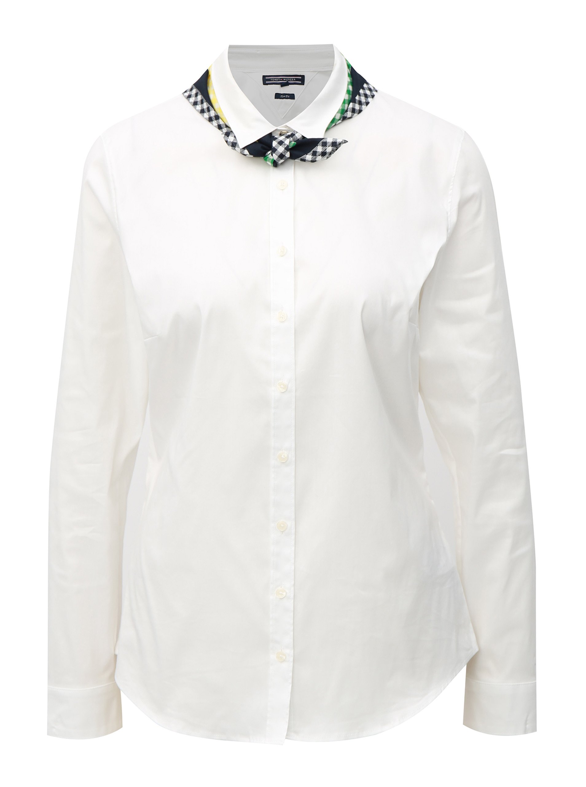 Bílá dámská slim fit košile se dvěma šátky Tommy Hilfiger