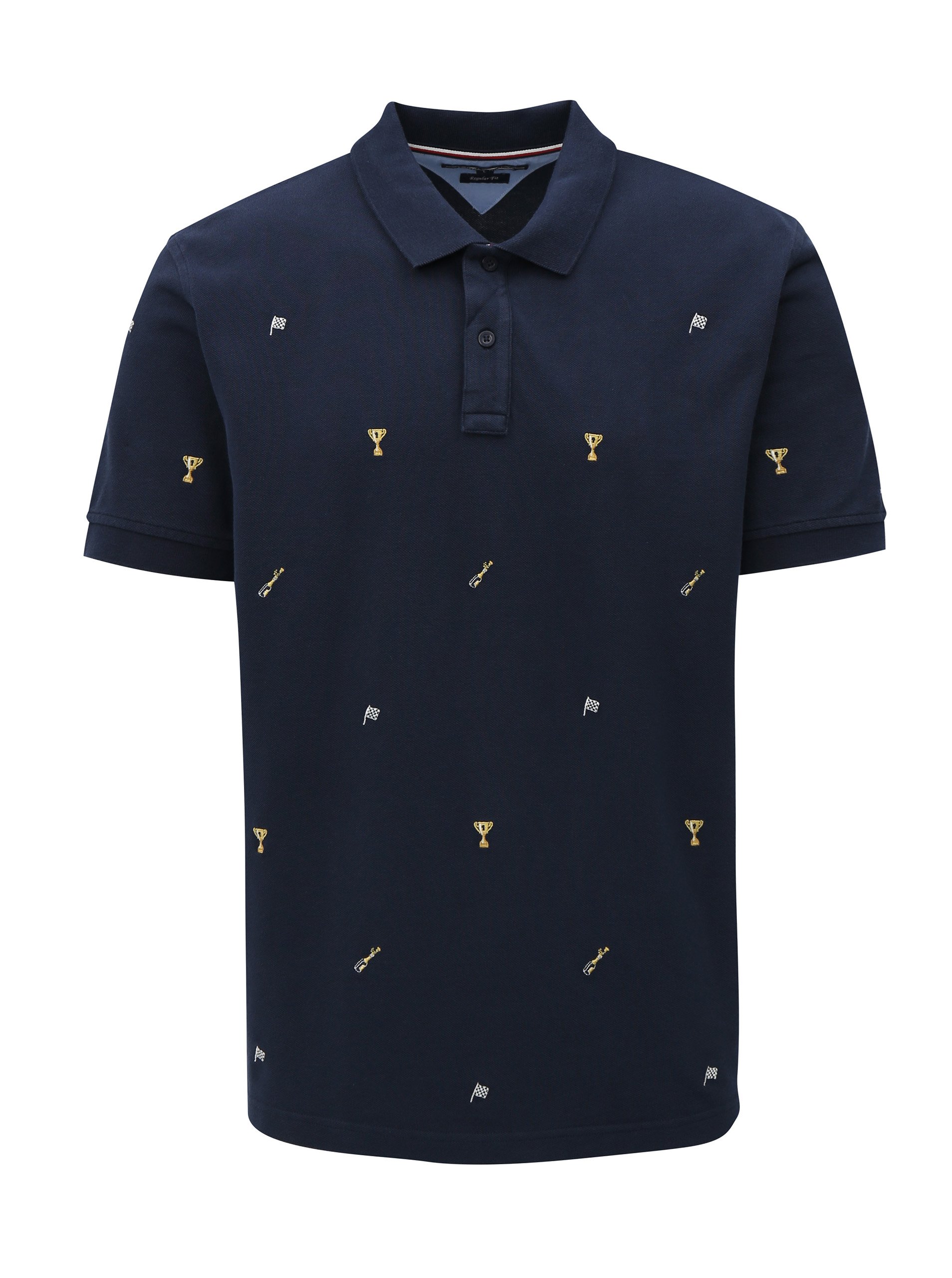 Fotografie Tmavě modré pánské vzorované regular fit polo tričko Tommy Hilfiger