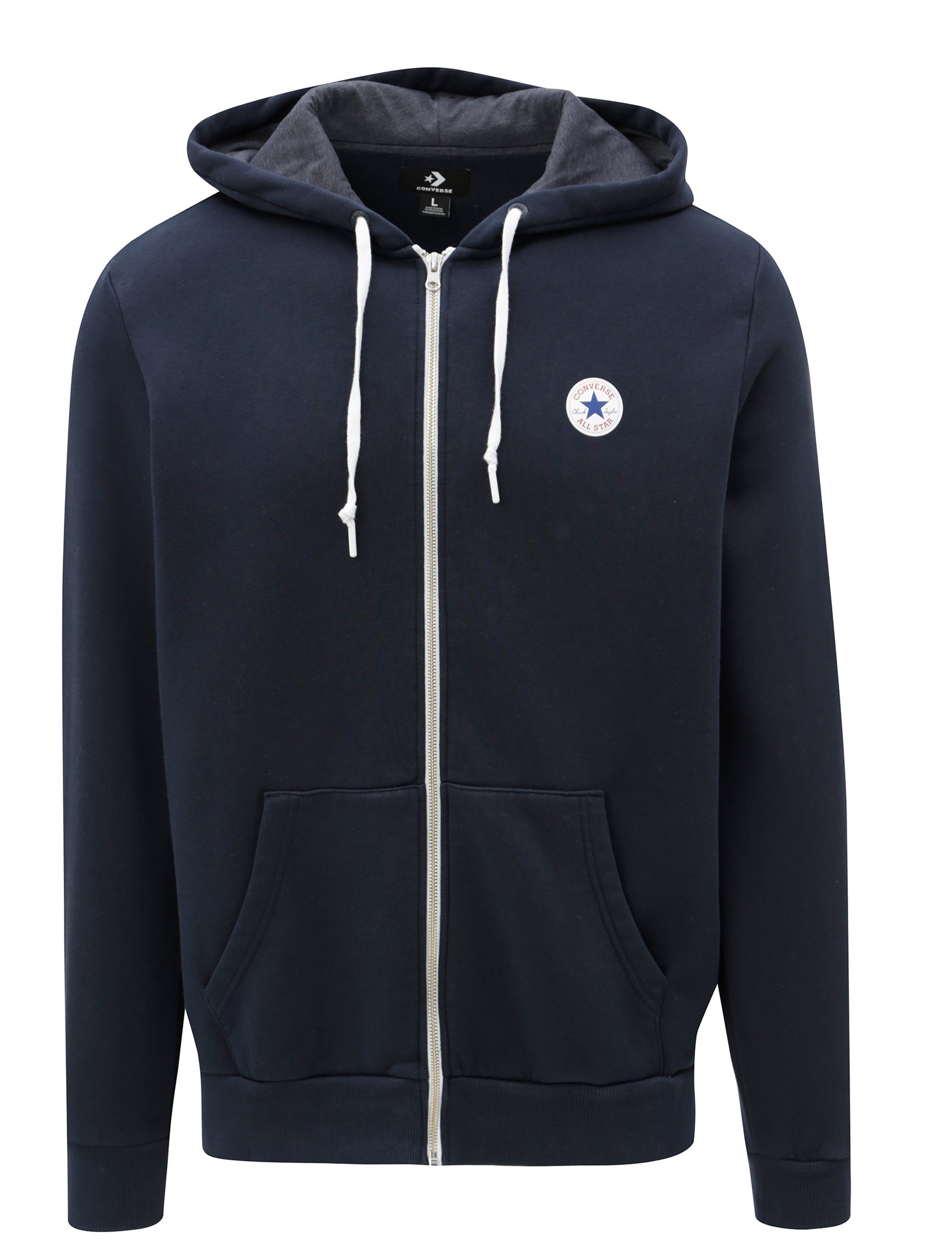 Modra Panska Mikina S Kapuci Converse Core Full Zip Hoodie Zoot Cz