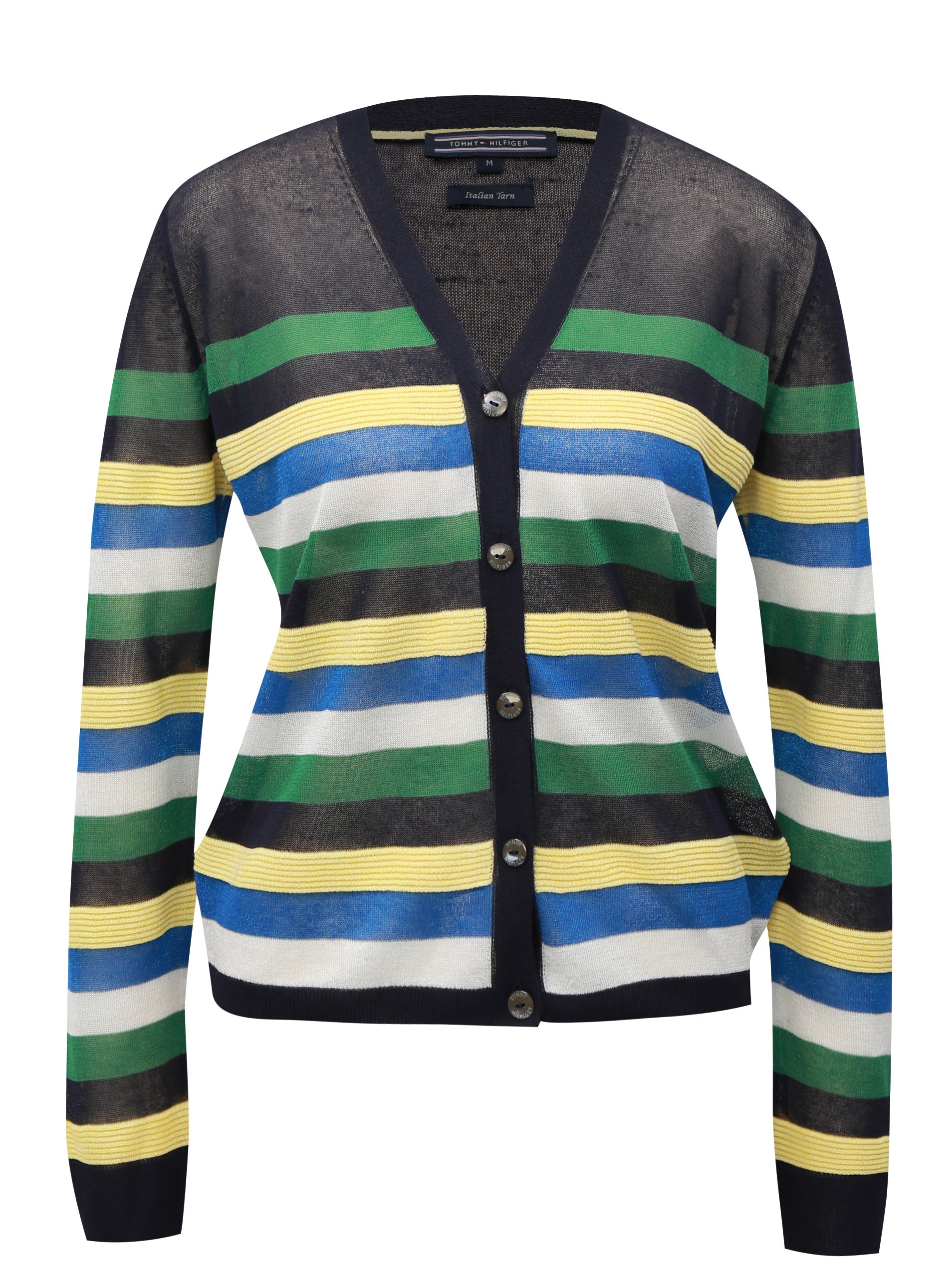 Zeleno-modrý dámský průsvitný kardigan Tommy Hilfiger