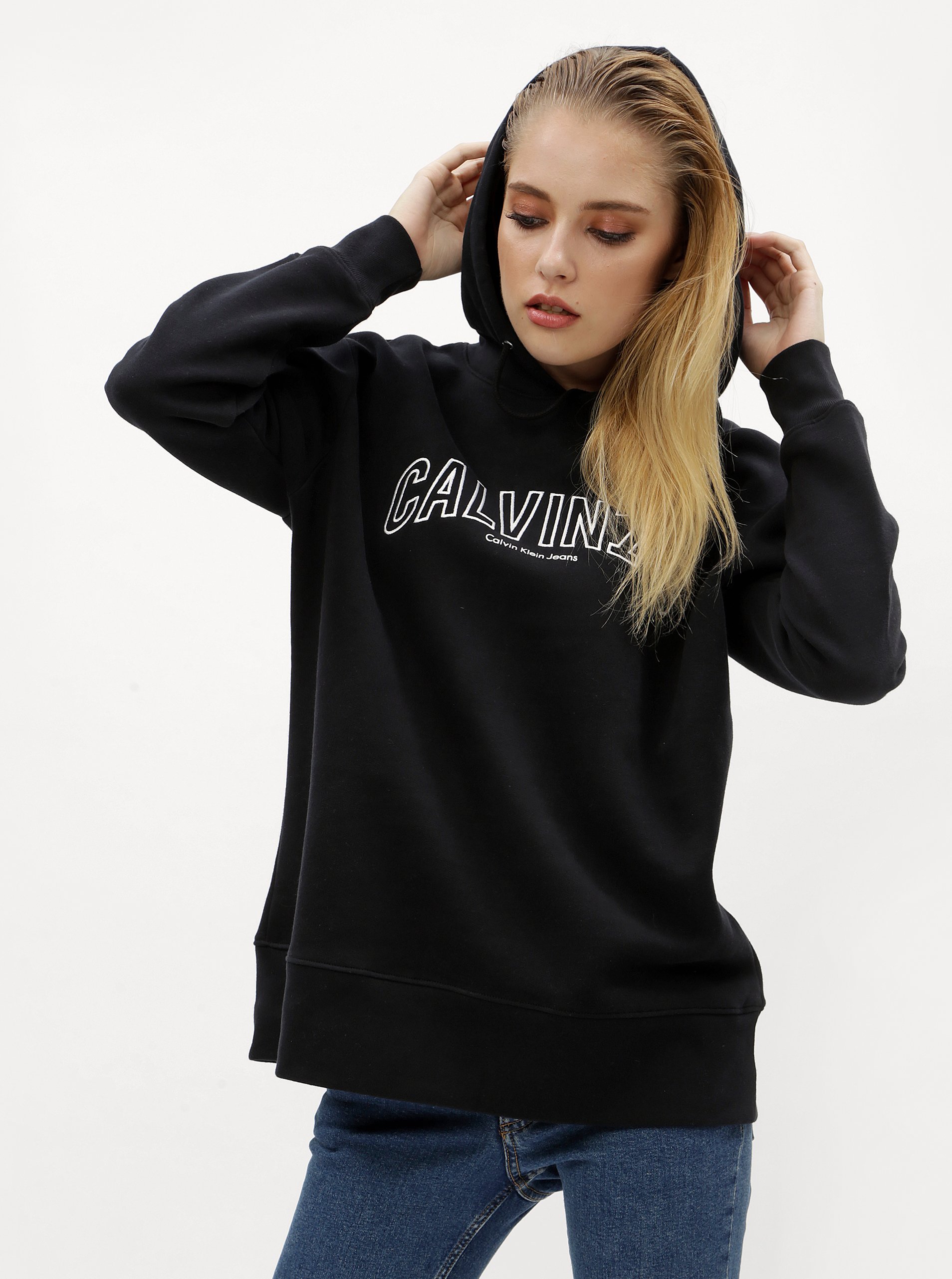 Černá dámská mikina s kapucí Calvin Klein Tanya