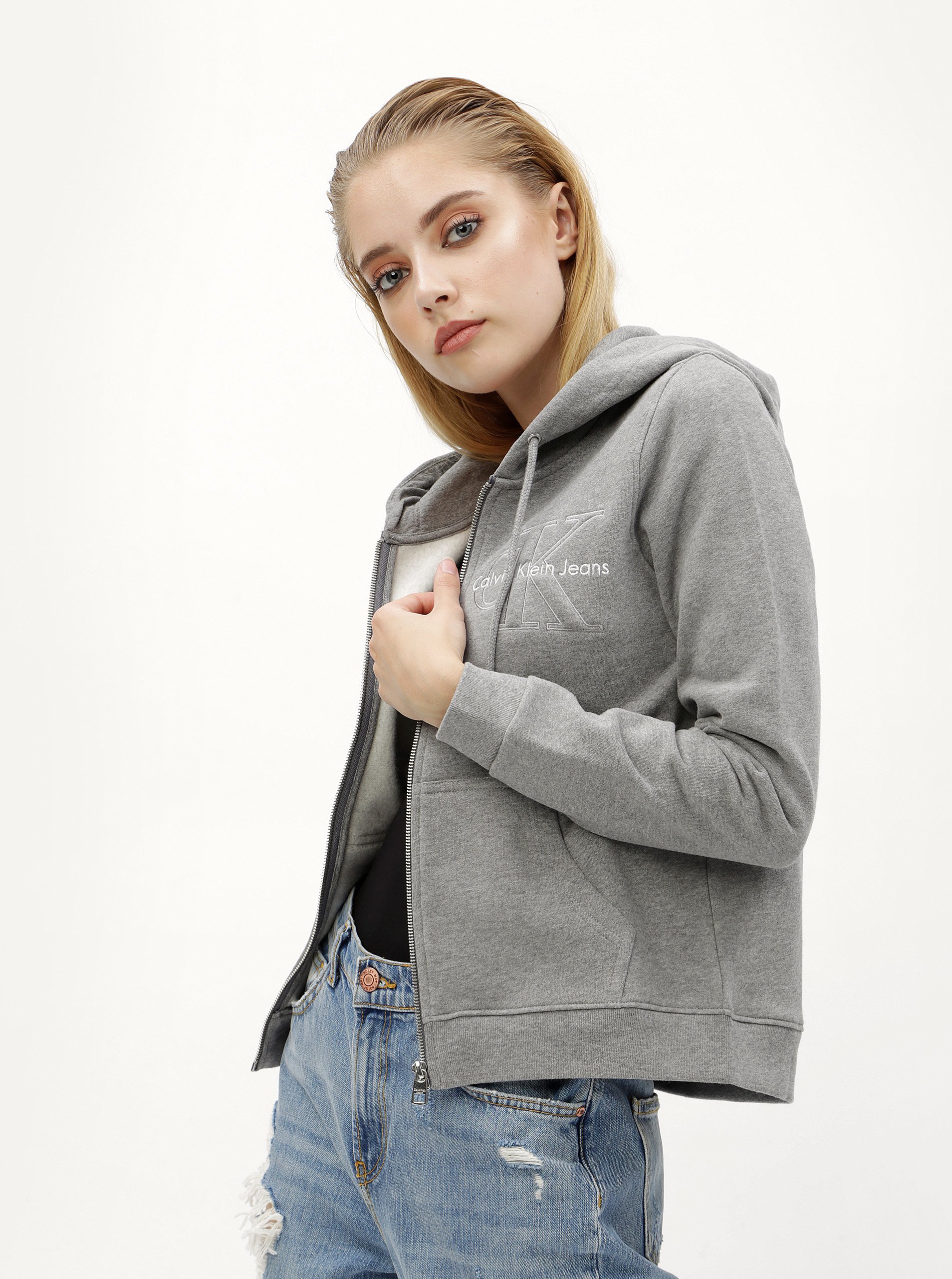 Šedá dámská mikina Calvin Klein Jeans