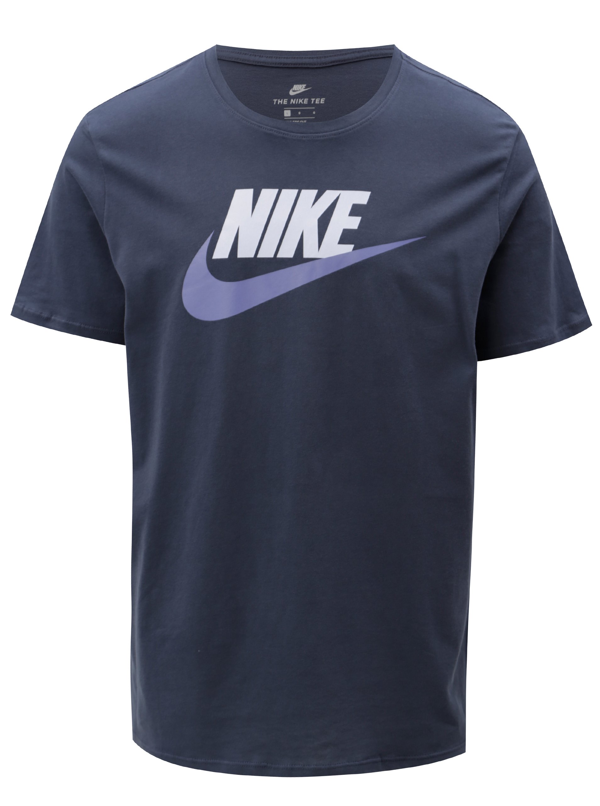 Tmavě modré pánské tričko s potiskem krátkým rukávem Nike
