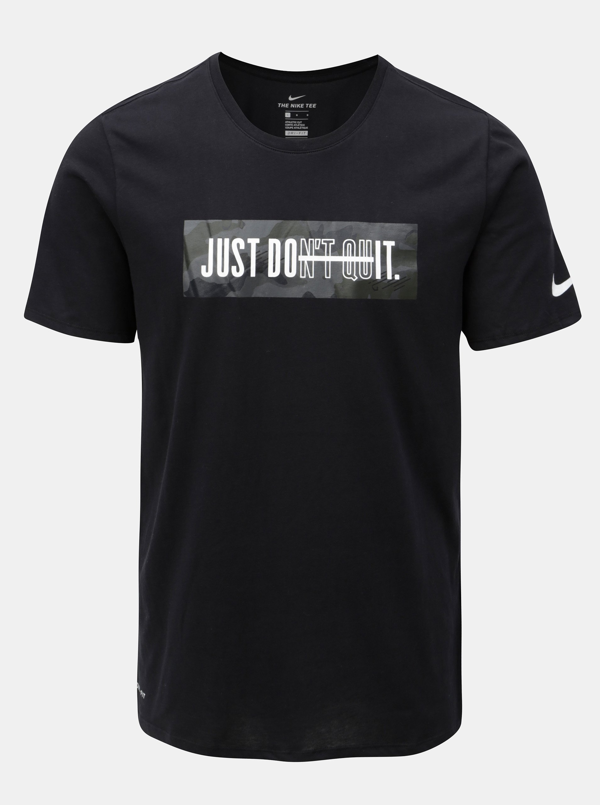 Černé pánské funkční tričko Nike Block Camo