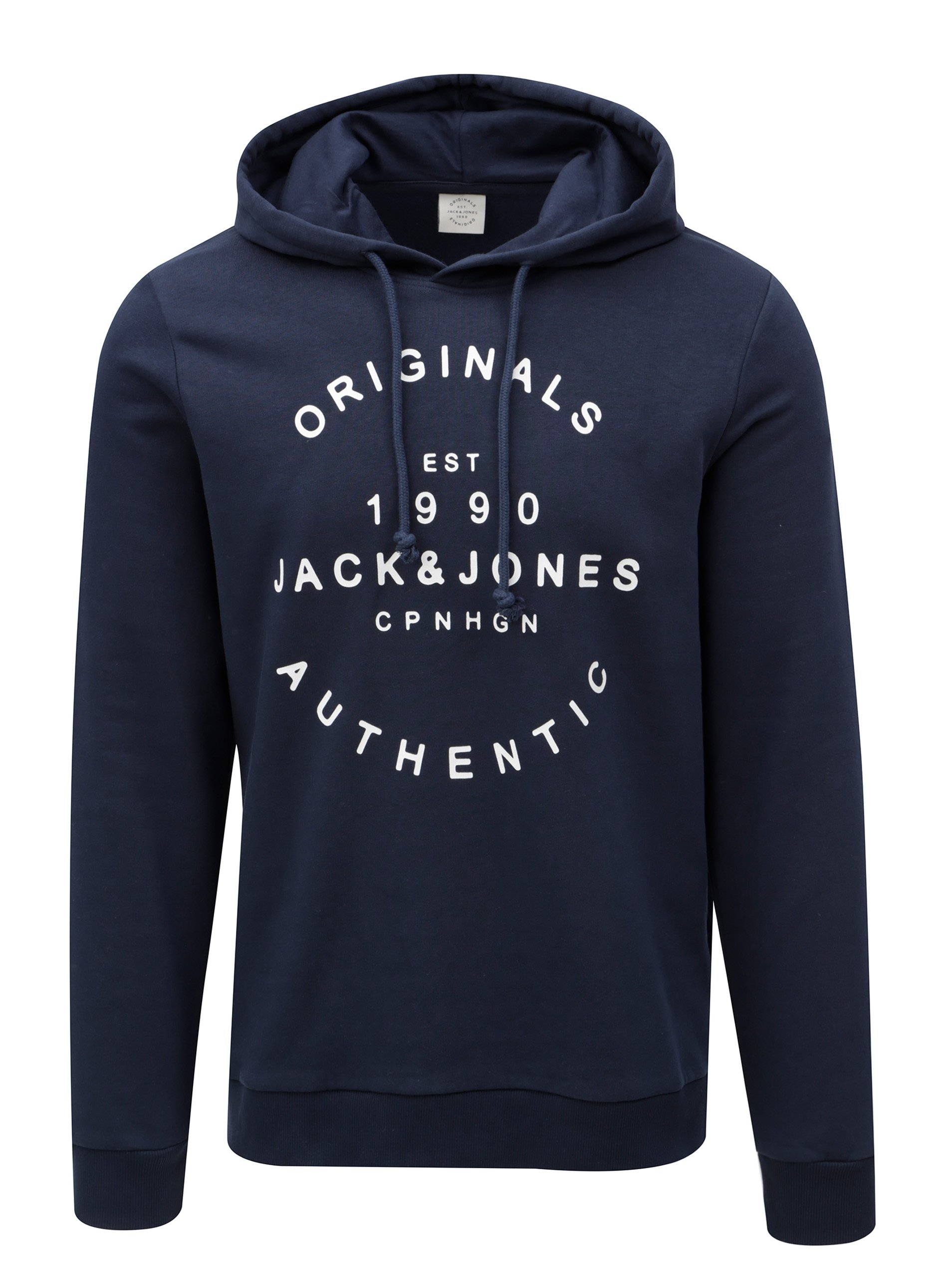Fotografie Tmavě modrá mikina s kapucí Jack & Jones