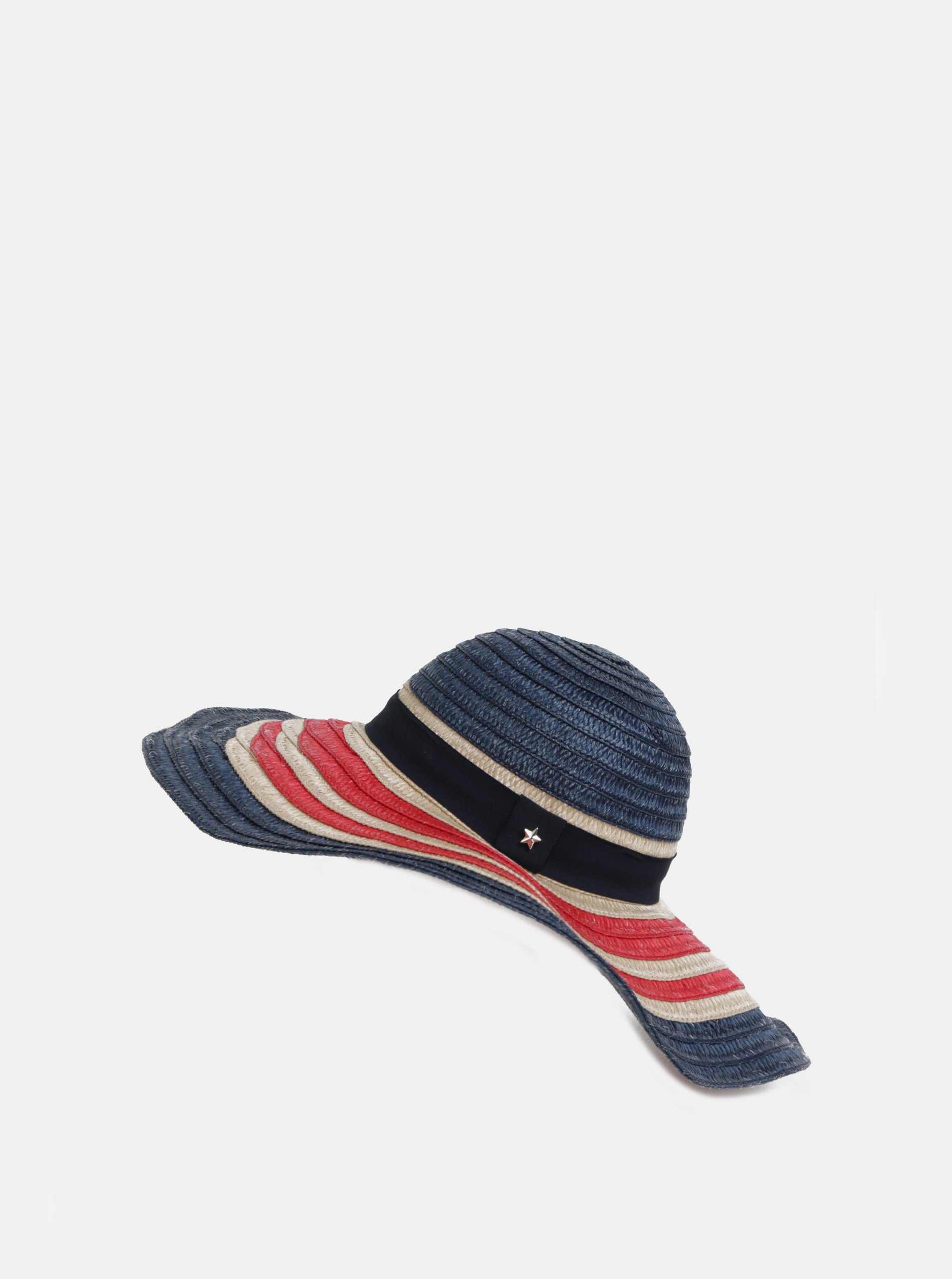 Červeno-modrý dámský pruhovaný klobouk Tommy Hilfiger